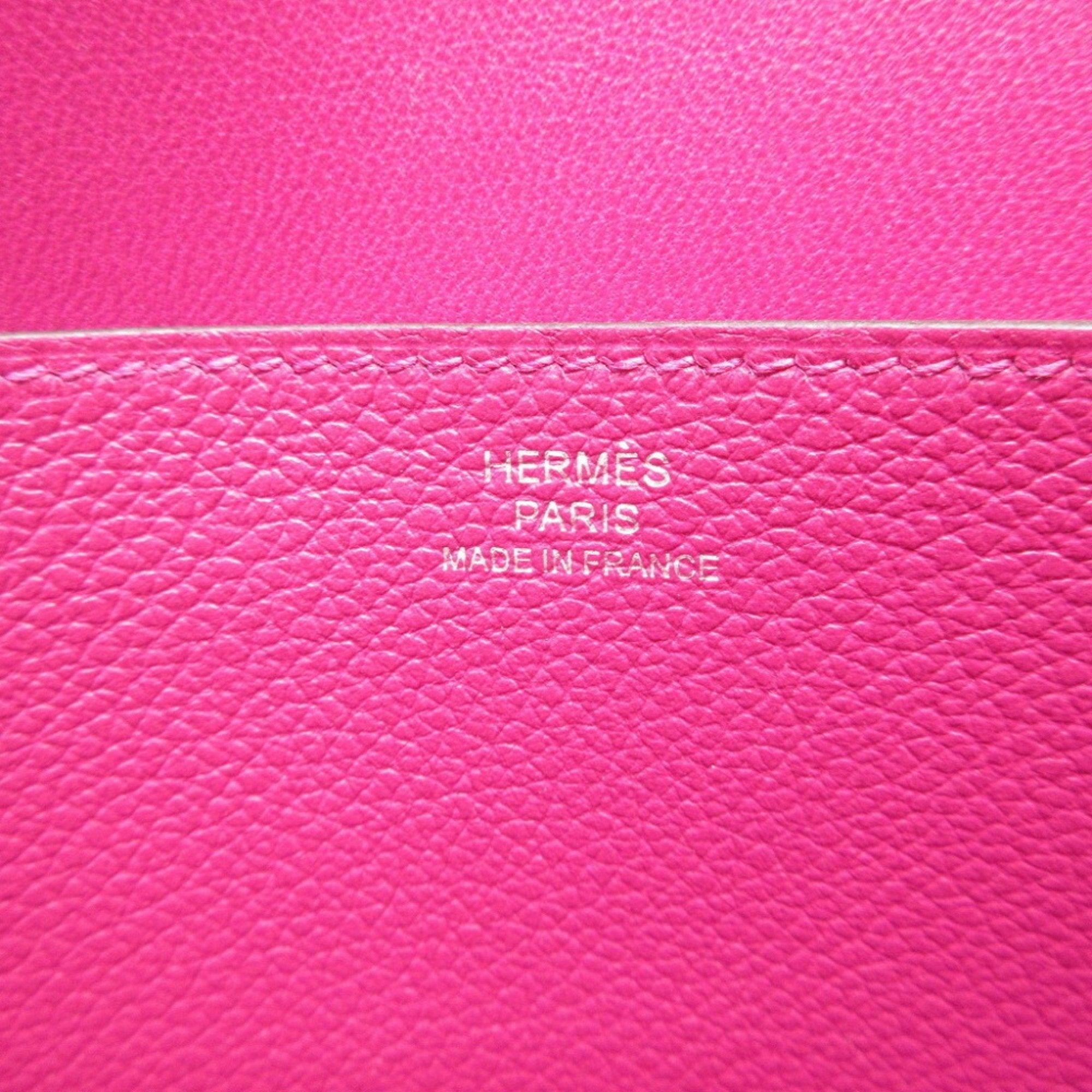 Hermes Rose Purple Leather Long Wallet (Bi-Fold) (Pre-Owned)