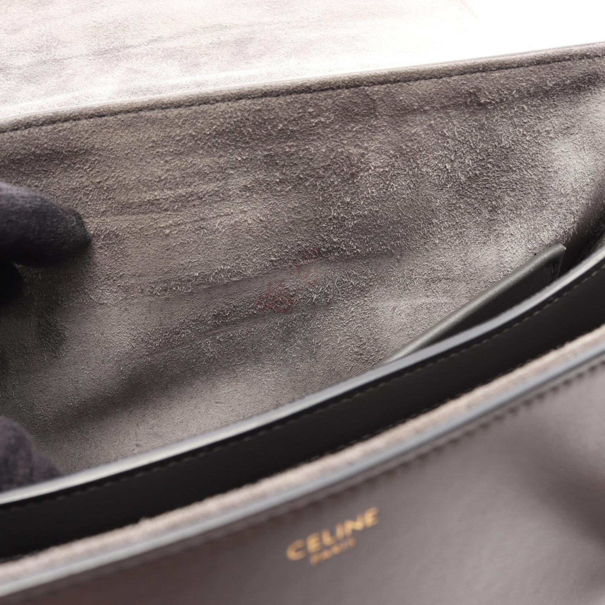 Celine Gray Leather Handbag Shoulder Bag (Pre-Owned)