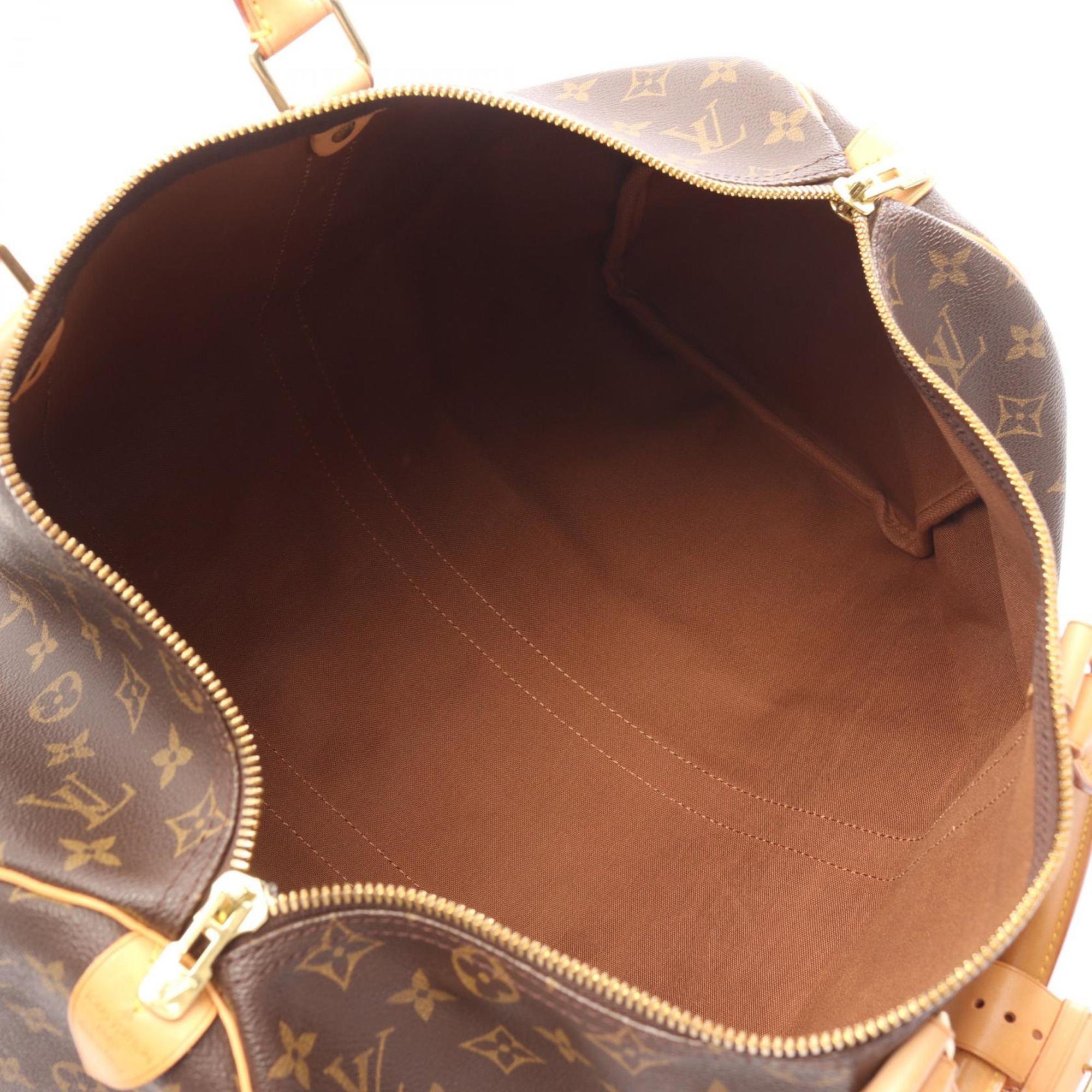 Louis Vuitton Brown Monogram Coated Canvas Leather Boston Bag Handbag (Pre-Owned)