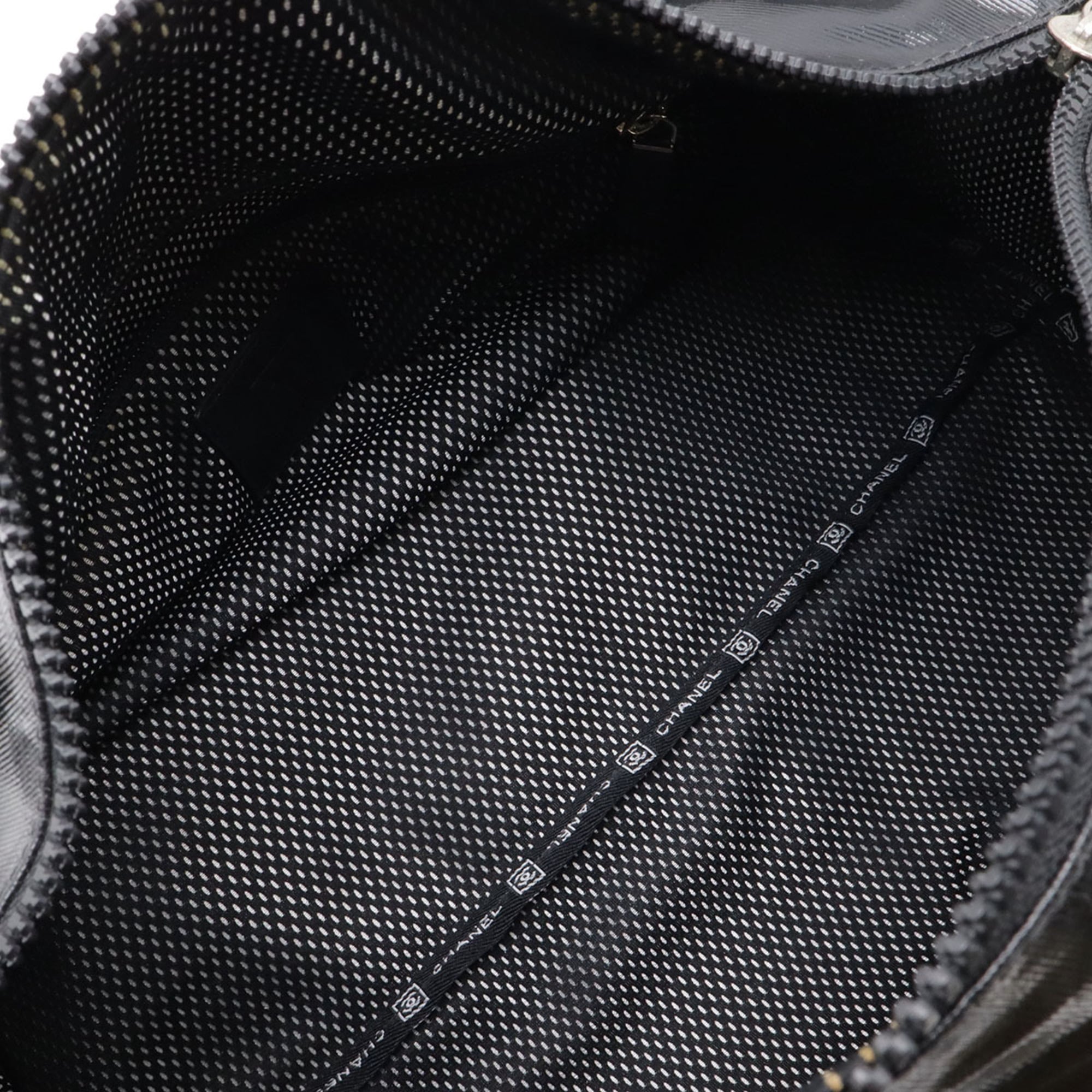 Chanel Sport Black Coated Canvas Boston Bag Handbag Shoulder Bag (Pre-Owned)