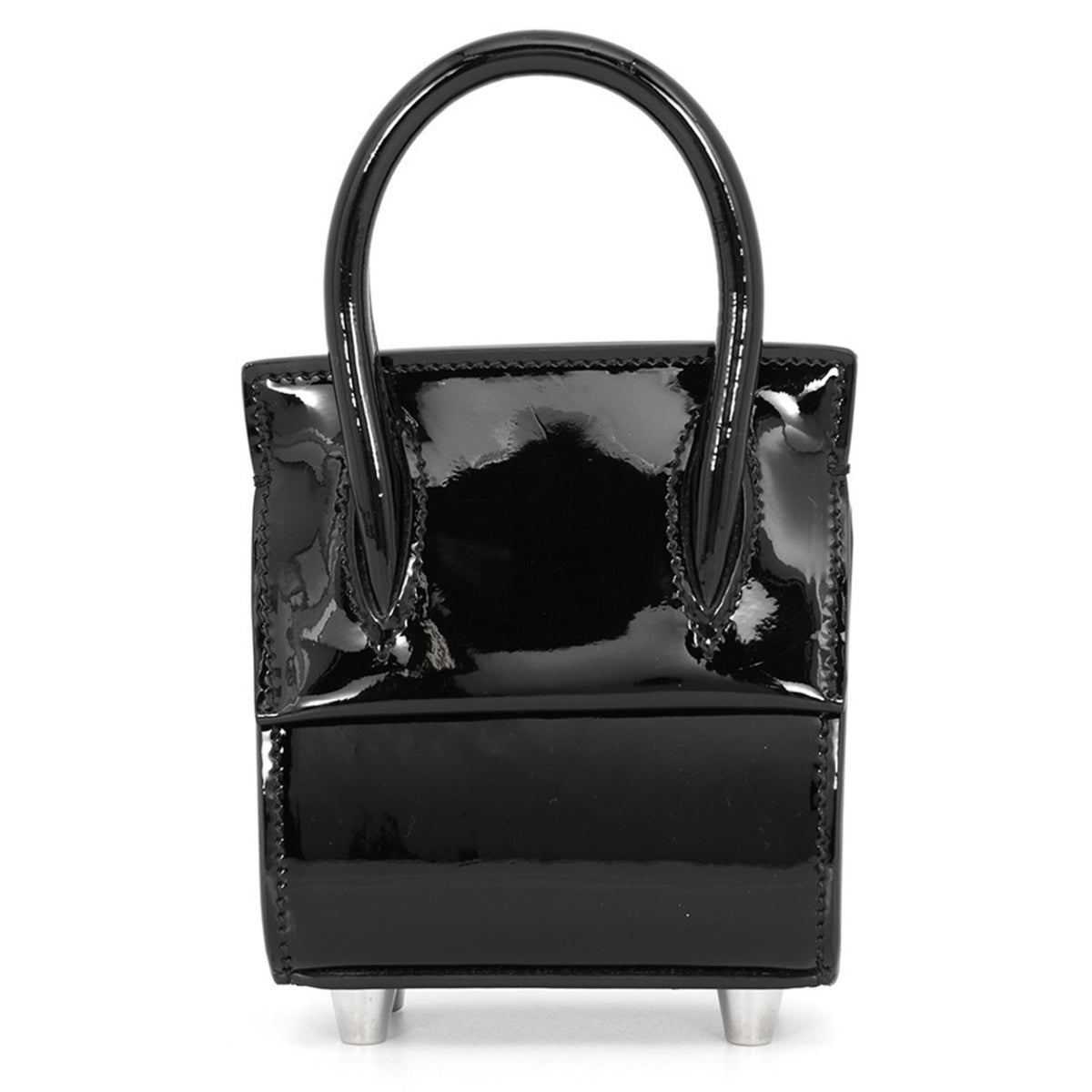 Christian Louboutin Black Patent Leather Handbag Shoulder Bag (Pre-Owned)
