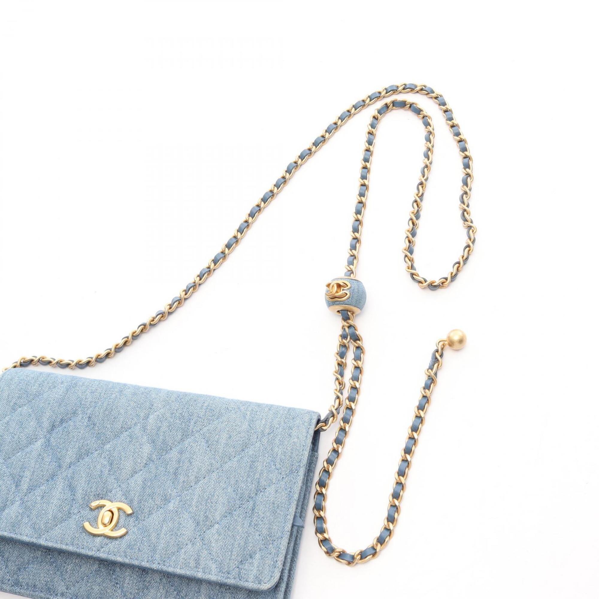 Chanel Blue Denim Handbag Shoulder Bag (Pre-Owned)