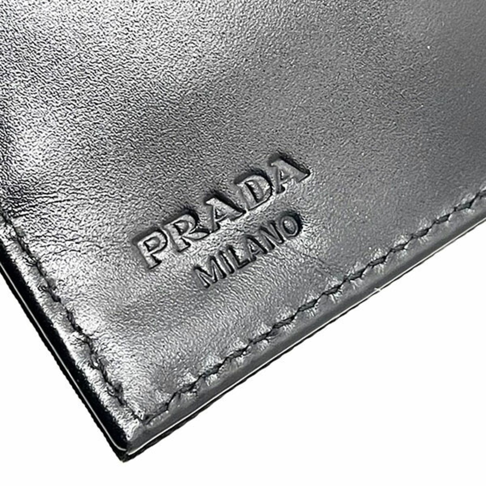 Prada Black Nero Nylon Leather Wallet (Tri-Fold) (Pre-Owned)