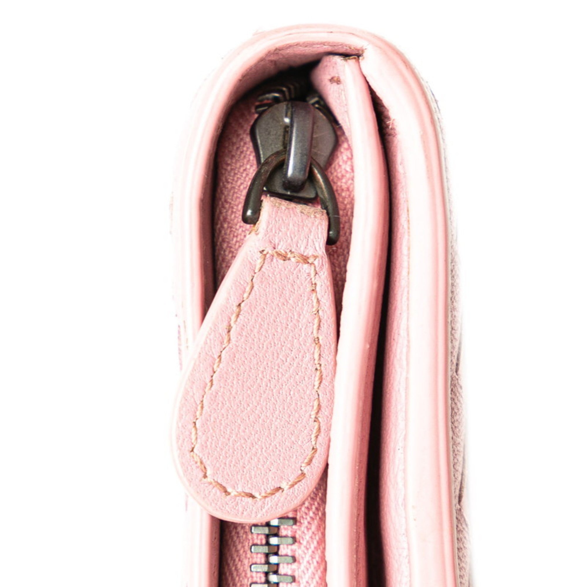 Bottega Veneta Pink Leather Long Wallet (Bi-Fold) (Pre-Owned)