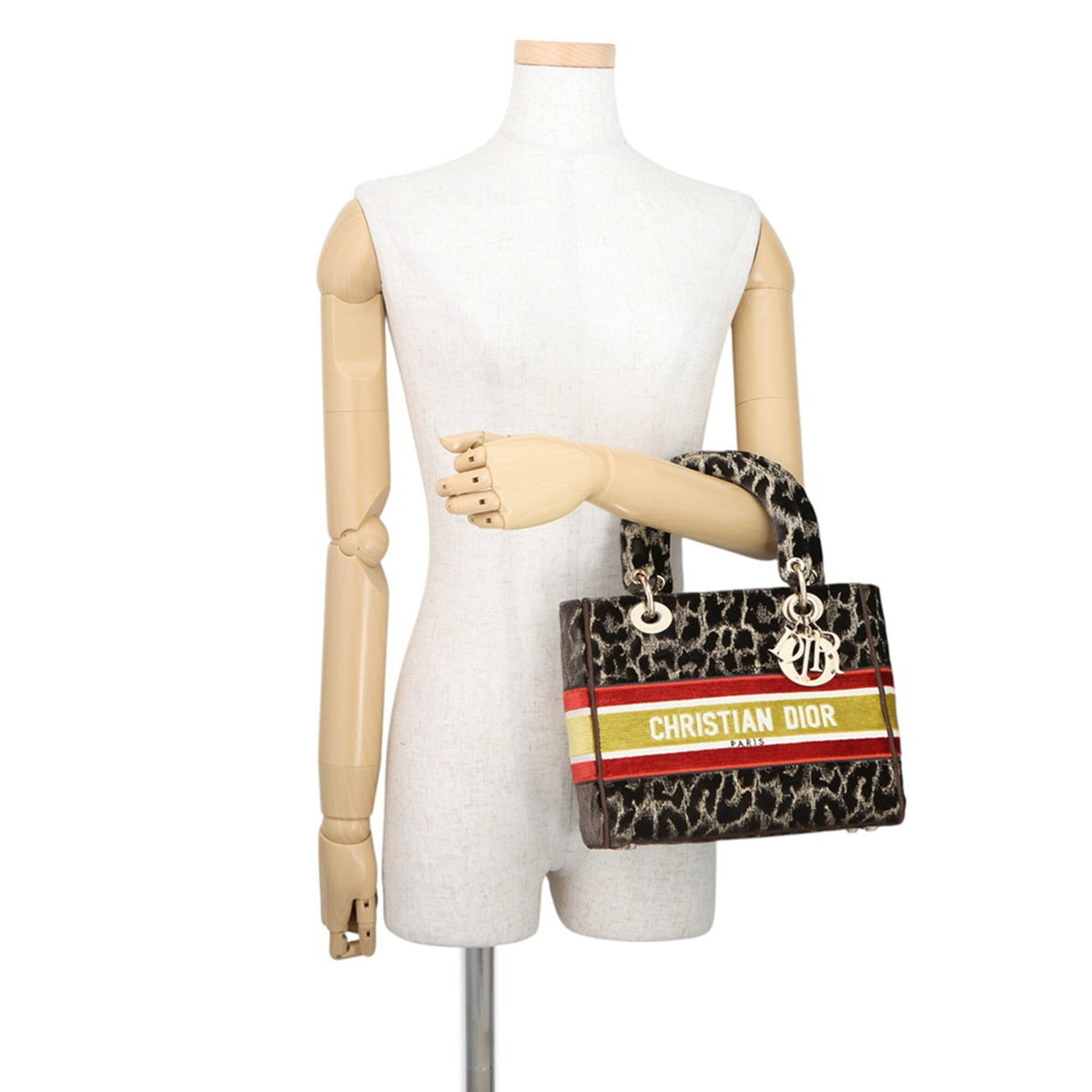 Christian Dior Brown Champagne Gold Multi-Color Velvet Handbag (Pre-Owned)