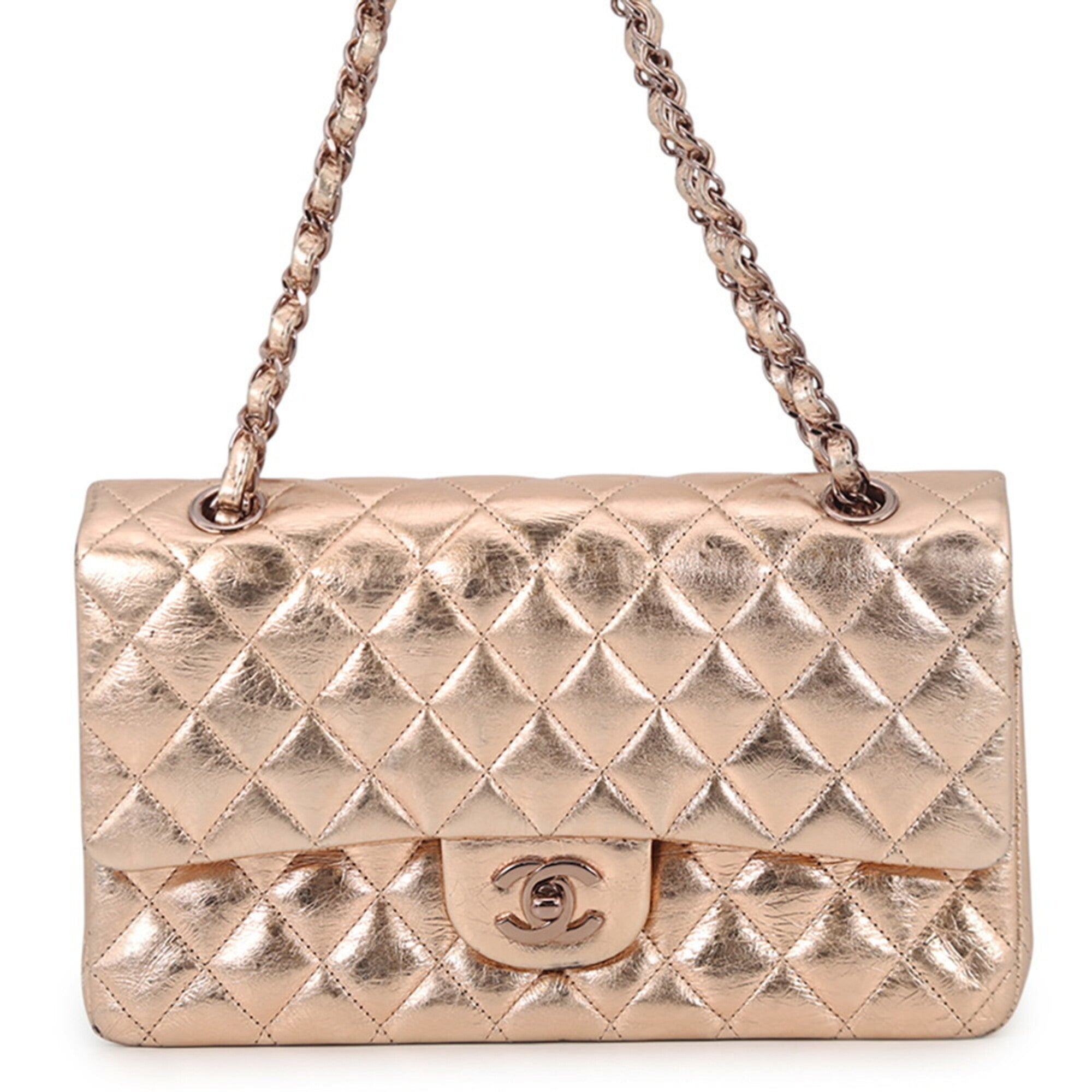 Chanel Gold Pink Handbag Shoulder Bag (Pre-Owned)
