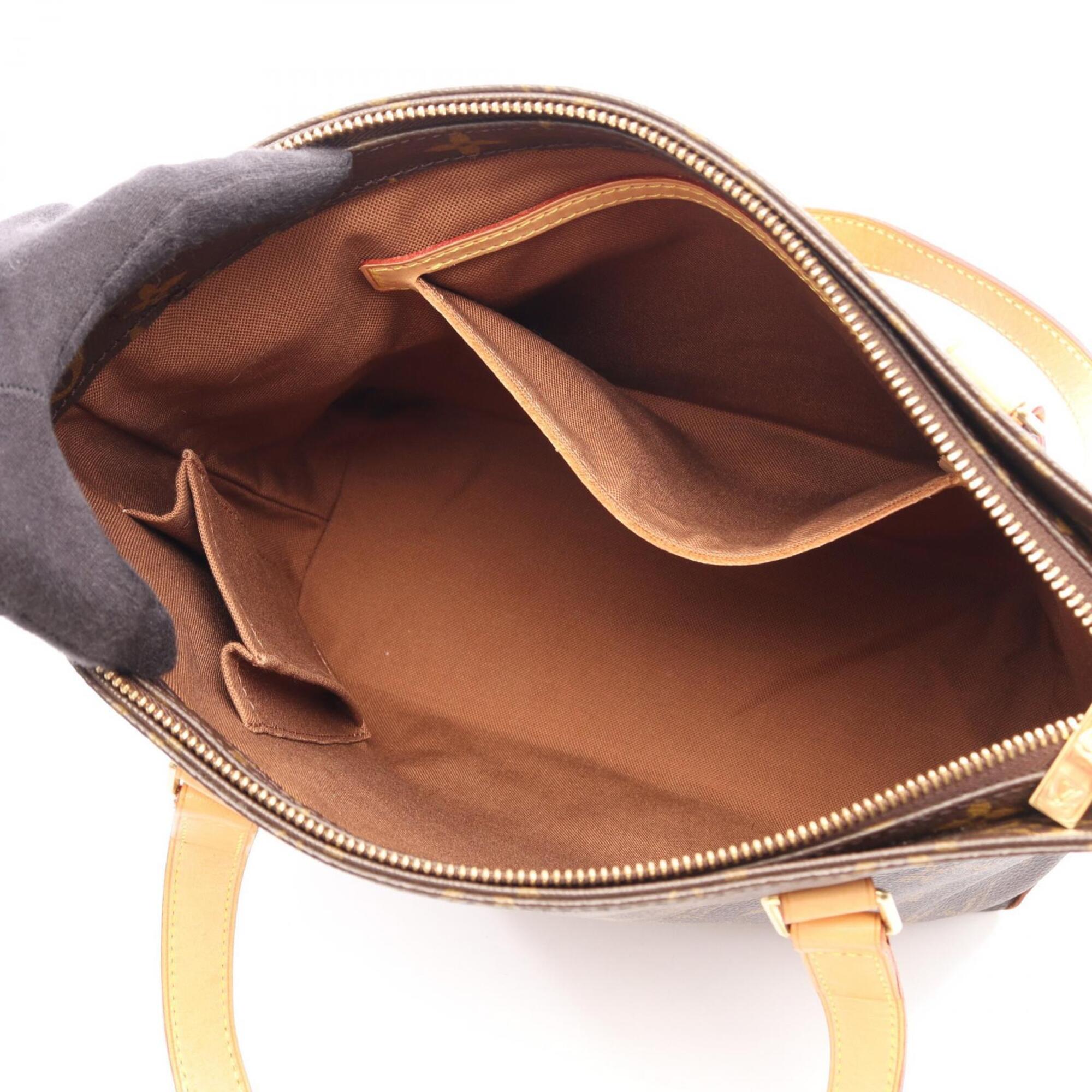 Louis Vuitton Brown Coated Canvas Leather Handbag Shoulder Bag (Pre-Owned)