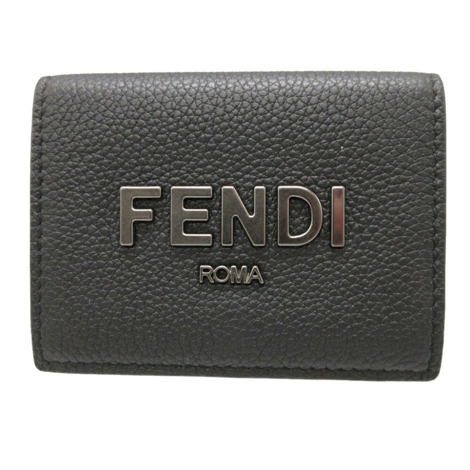 Fendi Black Leather Wallet (Tri-Fold) (Pre-Owned)