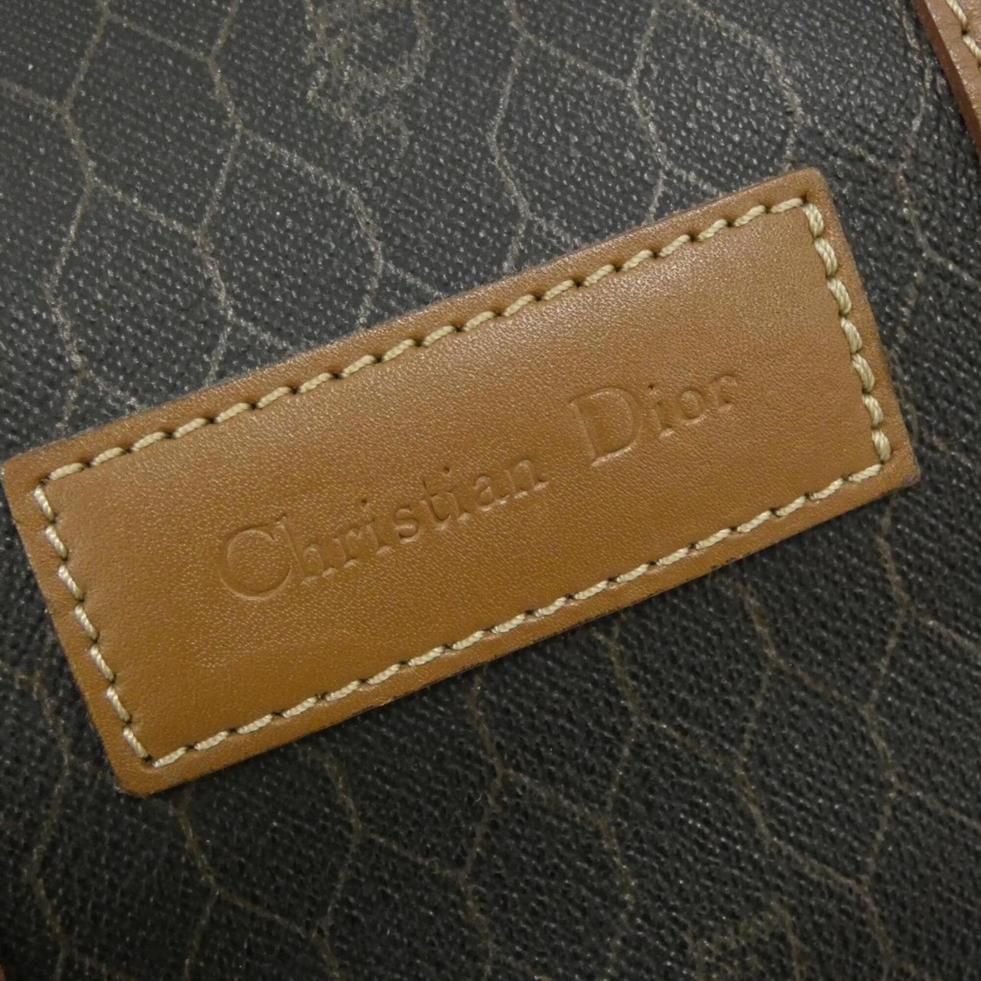 Christian Dior Brown Coated Canvas Boston Bag (Pre-Owned)