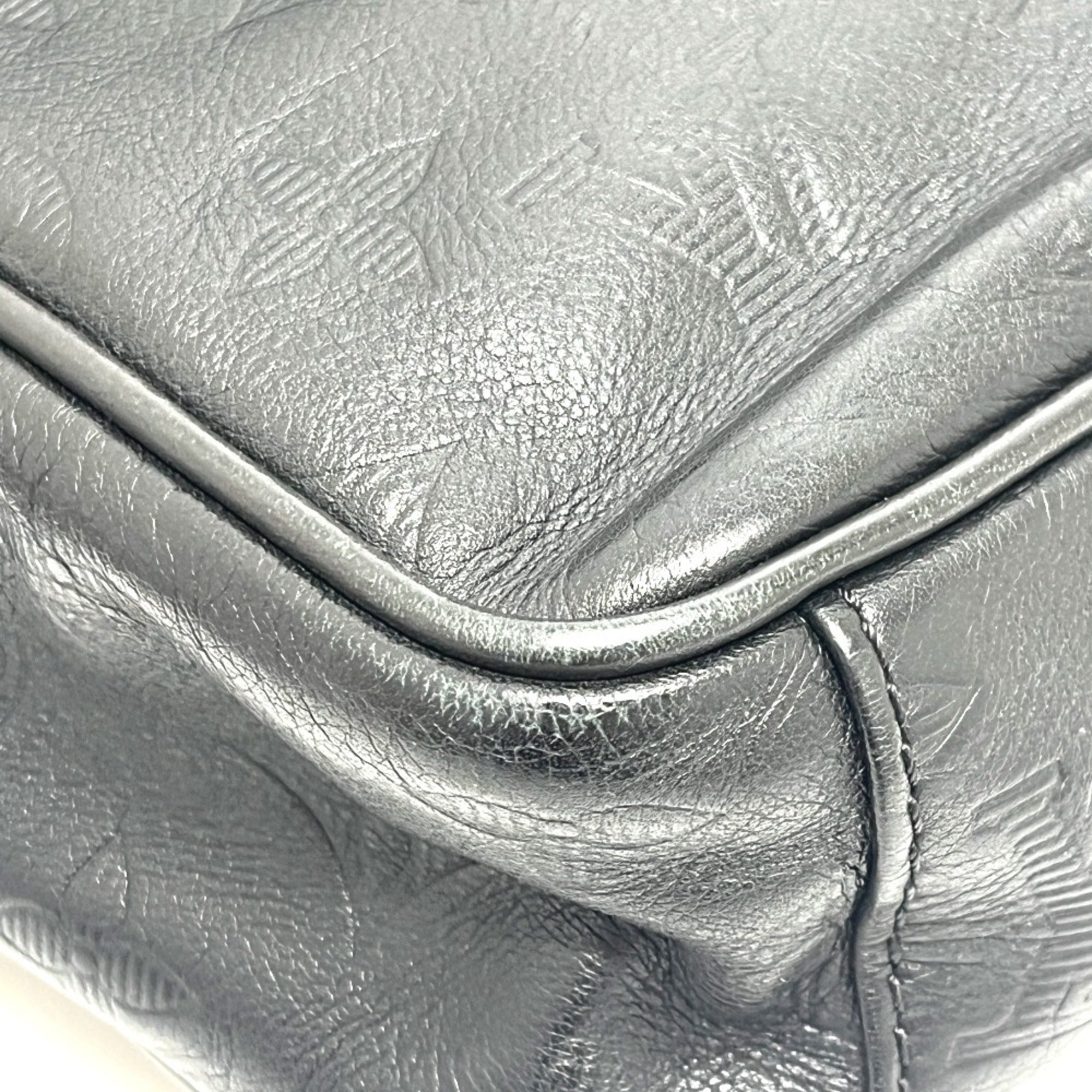 Louis Vuitton Black Leather Handbag Pochette Shoulder Bag (Pre-Owned)