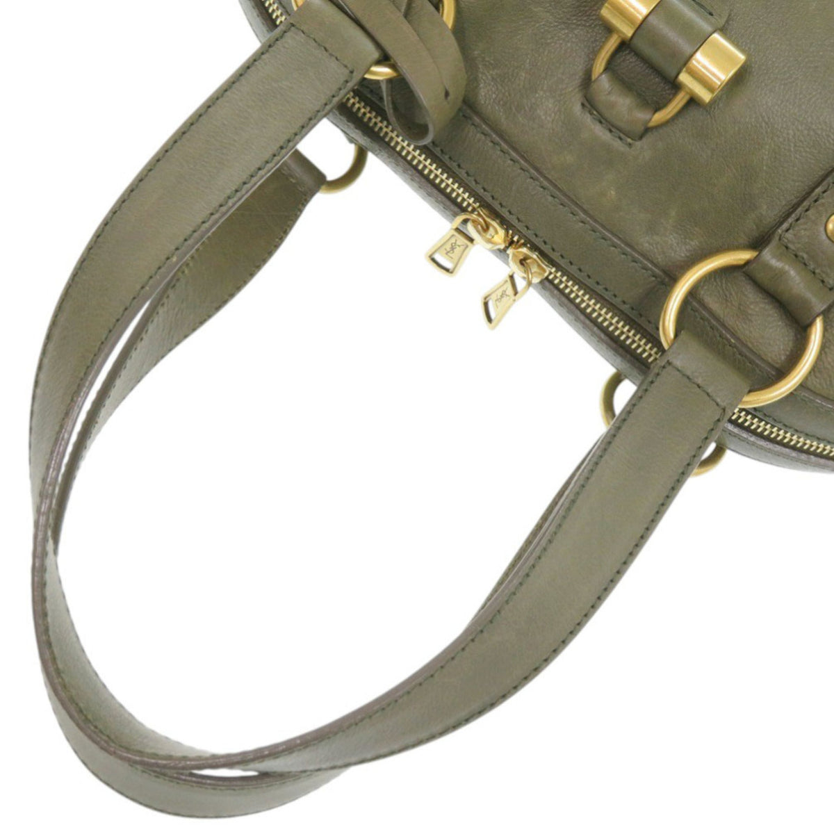 Yves Saint Laurent Muse Olive Leather Handbag (Pre-Owned)
