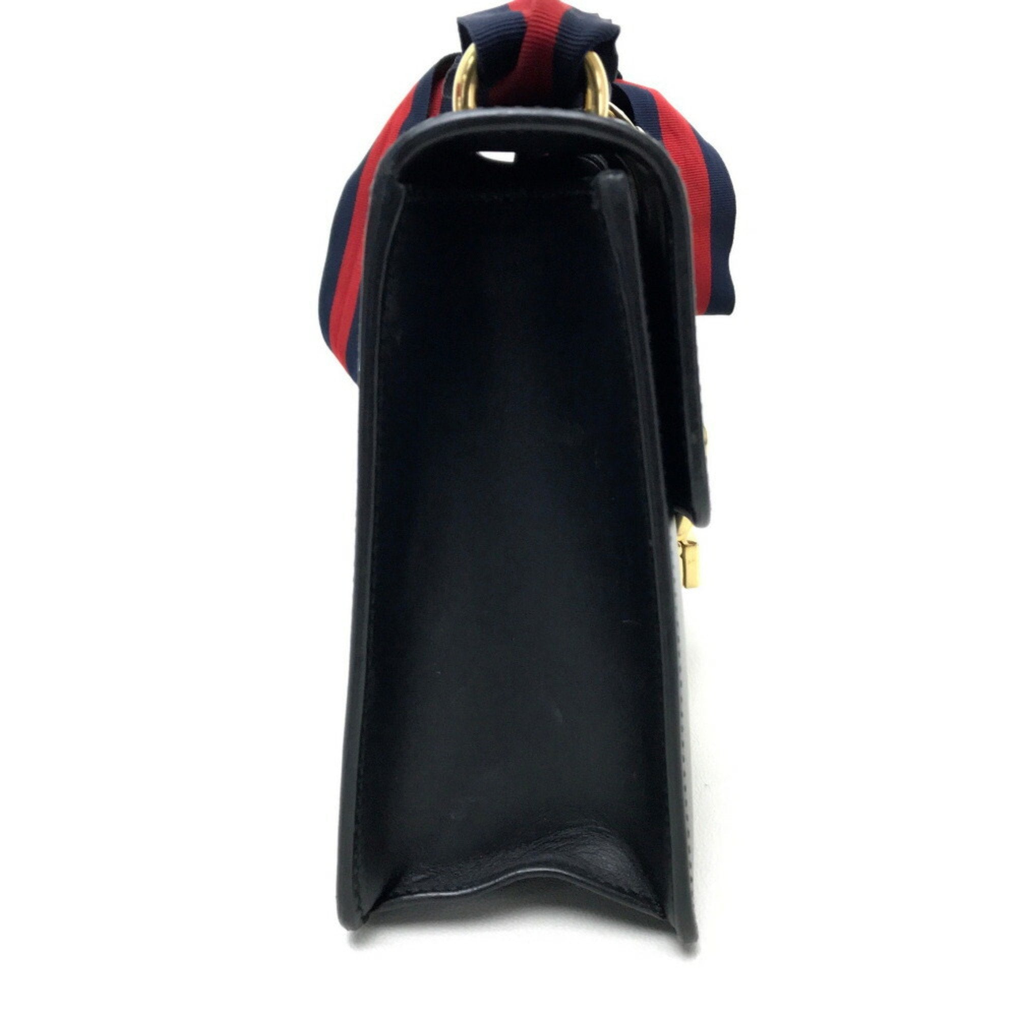 Gucci Black Leather Handbag Shoulder Bag (Pre-Owned)