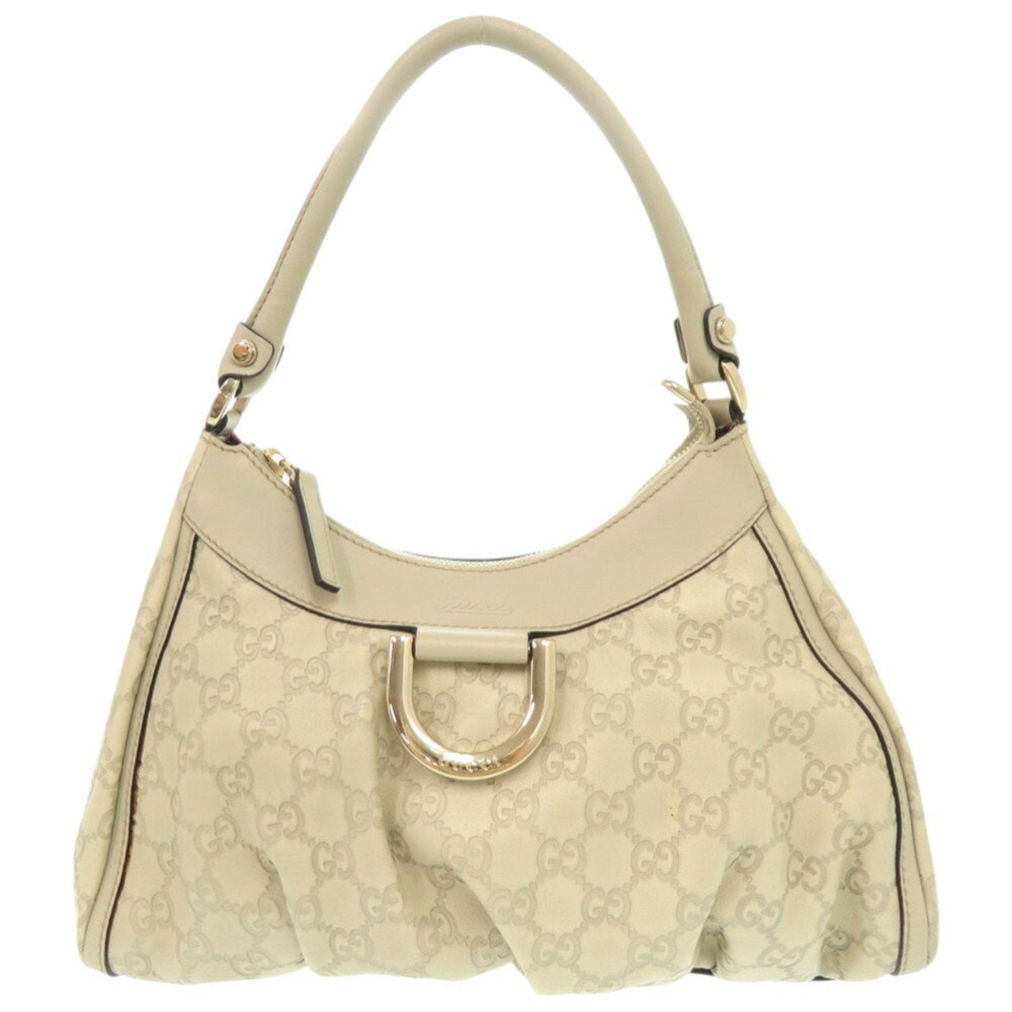 Gucci Ivory Leather Handbag Shoulder Bag (Pre-Owned)