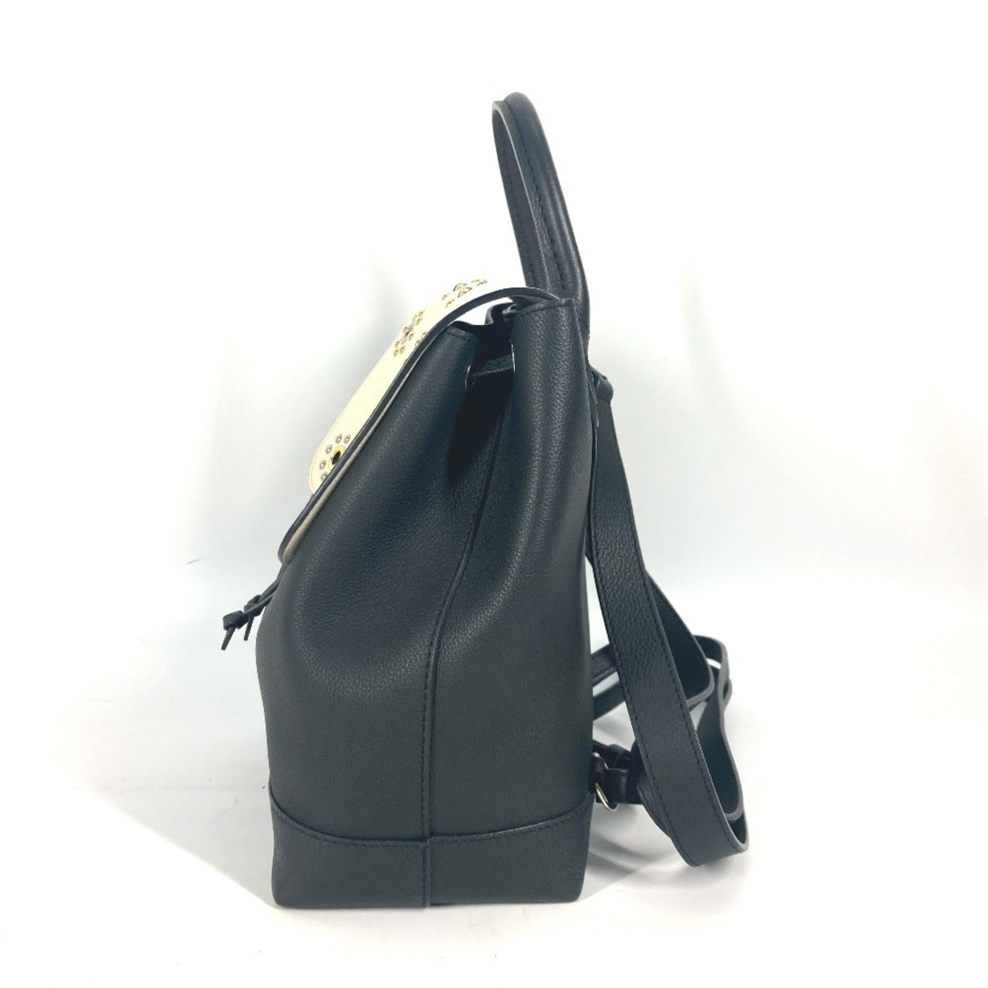 Louis Vuitton Black White Leather Backpack (Pre-Owned)