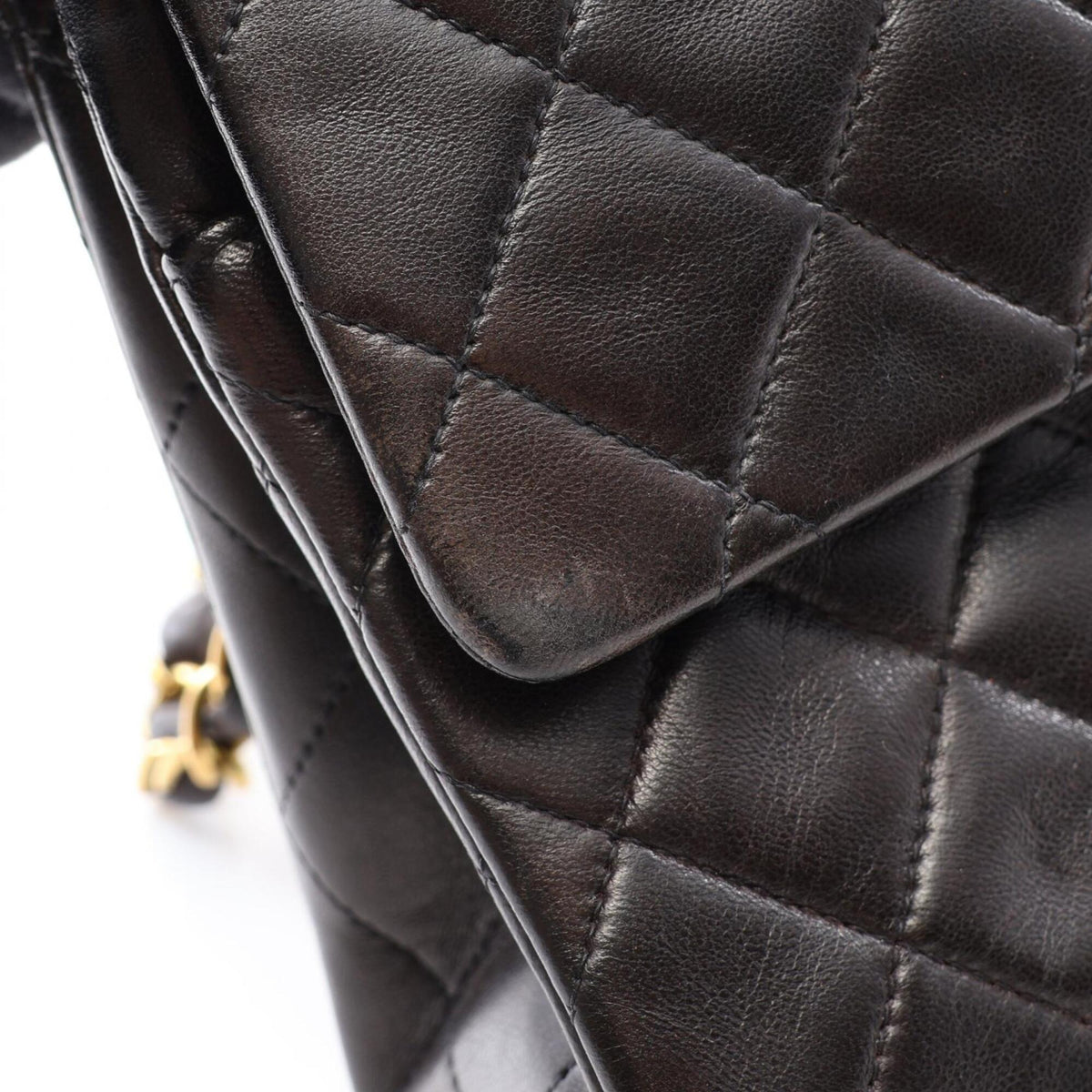 Chanel Black Leather Handbag Shoulder Bag (Pre-Owned)