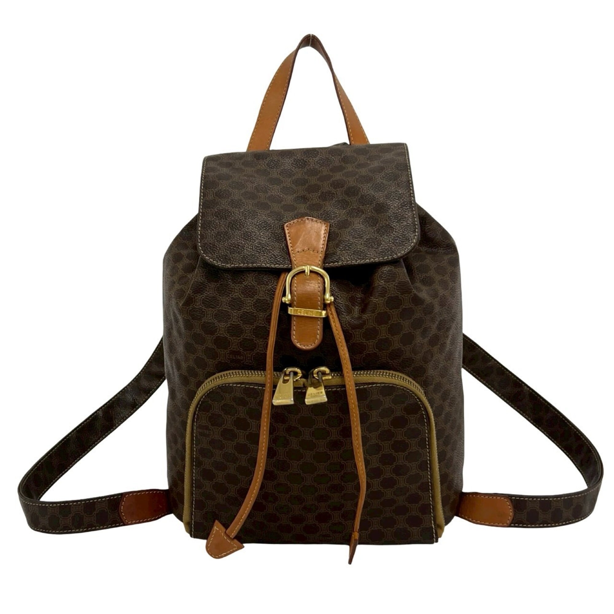 Celine Brown Pvc Leather Backpack (Pre-Owned)