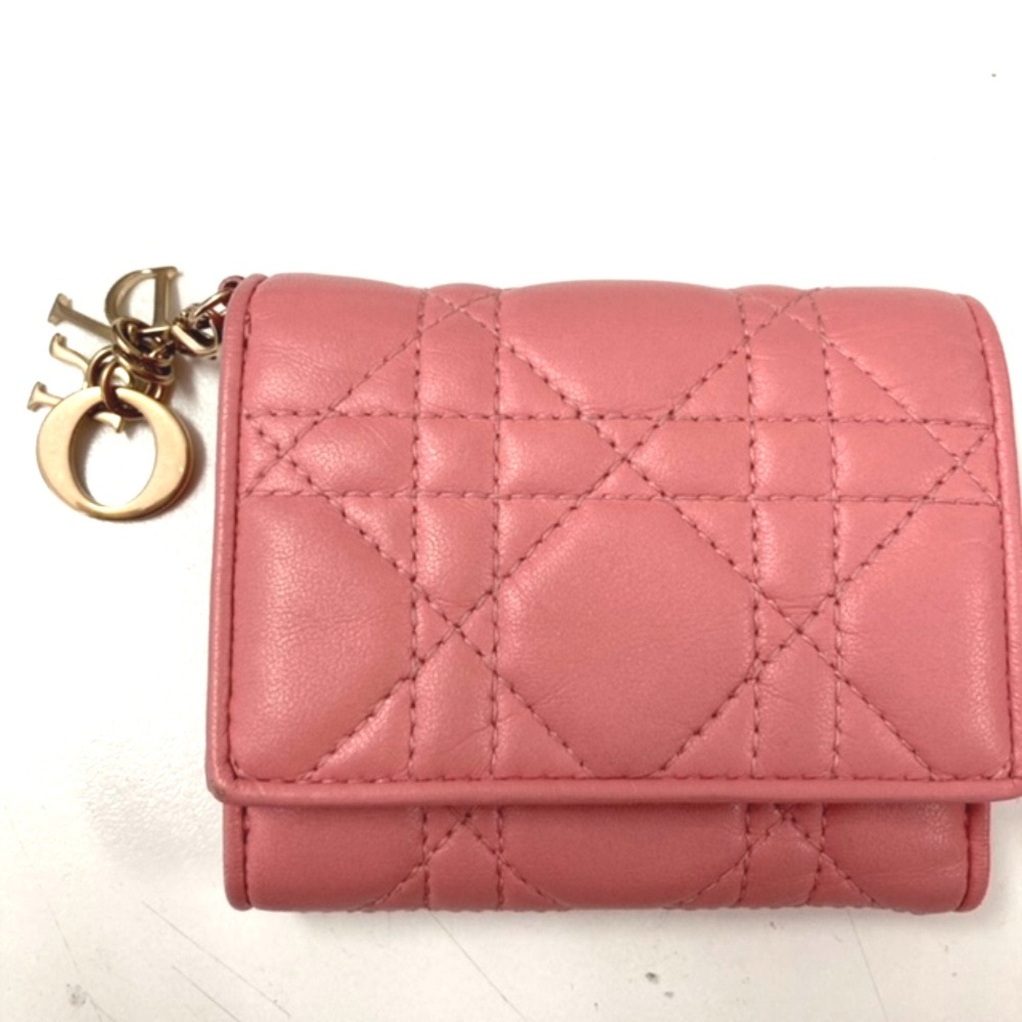 Christian Dior Pink Leather Wallet (Tri-Fold) (Pre-Owned)