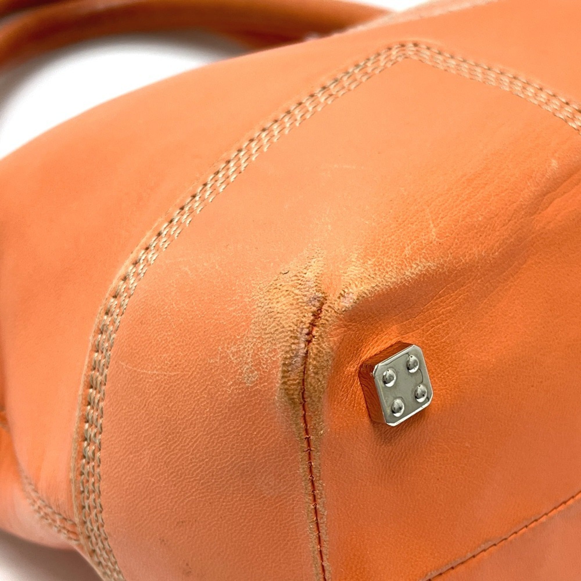Loewe Amazona Orange Leather Handbag Tote Bag (Pre-Owned)