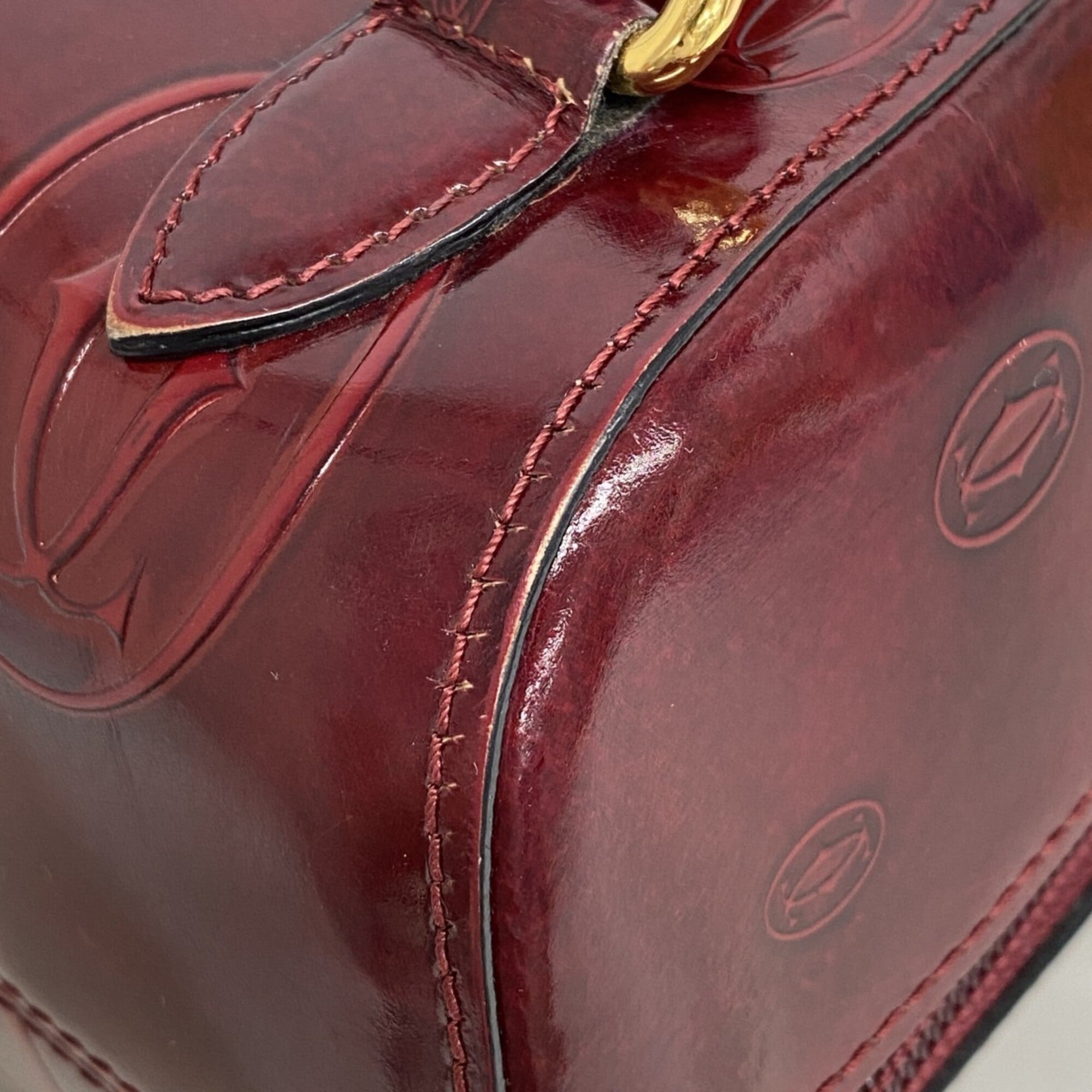 Cartier Bordeaux Leather Backpack (Pre-Owned)