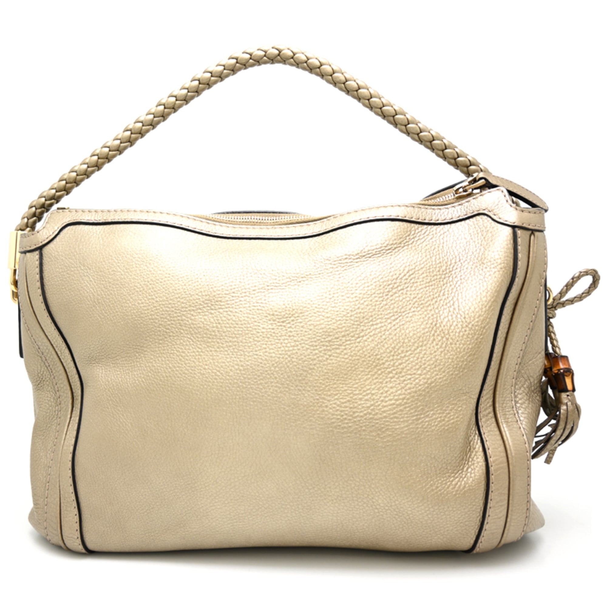Gucci Gold Leather Shoulder Bag (Pre-Owned)