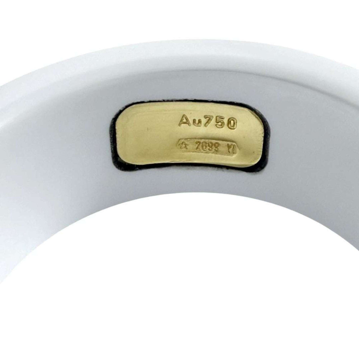 Gucci Gold White Yellow Gold (18K) Ceramic Band Ring (Pre-Owned)