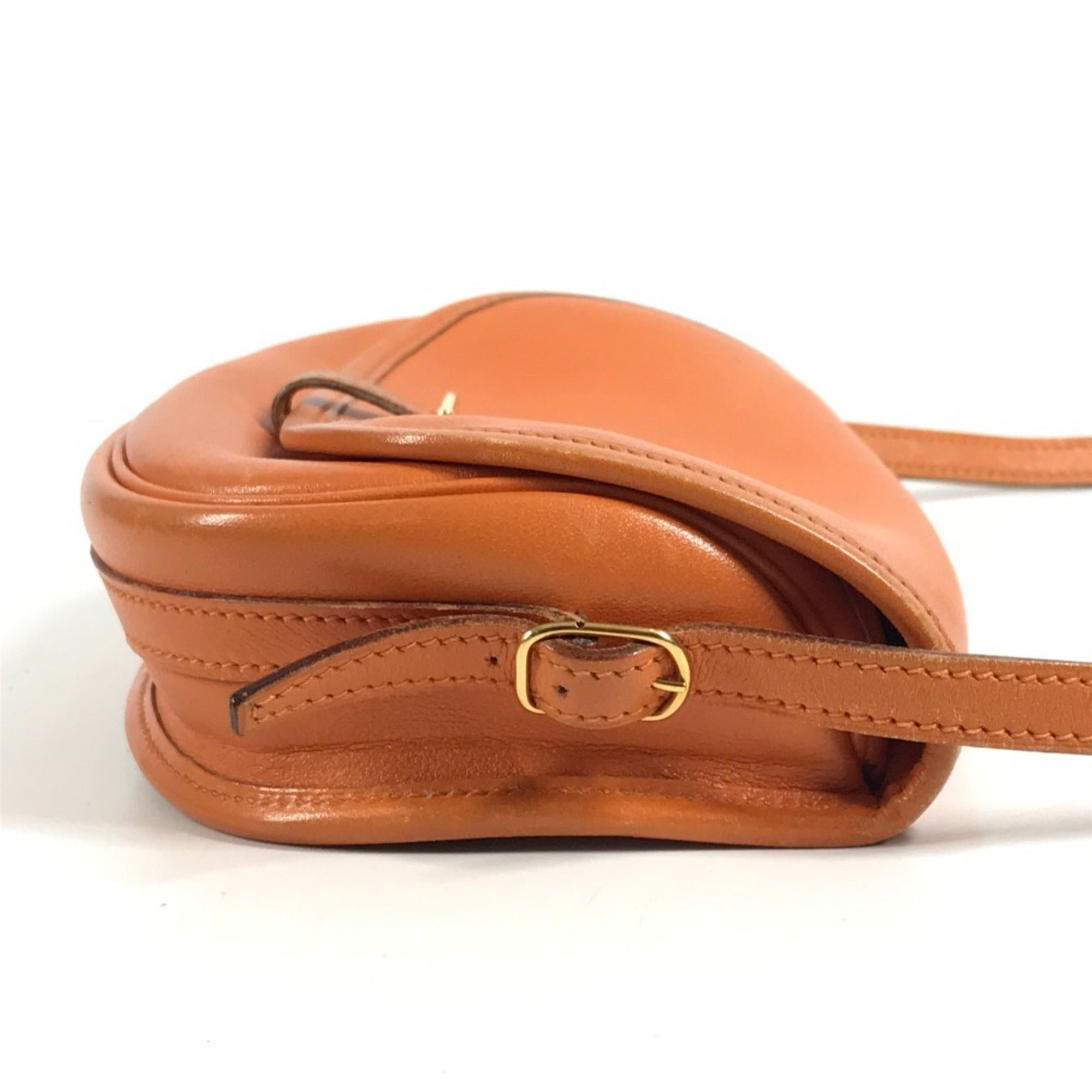 Hermes Orange Leather Pochette Shoulder Bag (Pre-Owned)