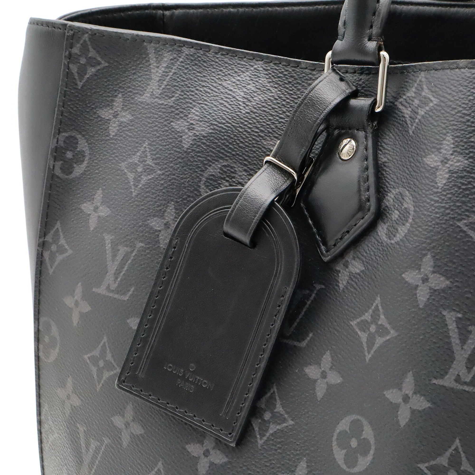 Louis Vuitton Black Gray Monogram Eclipse Canvas Pvc Coated Canvas Leather Handbag Pouch Tote Bag (Pre-Owned)