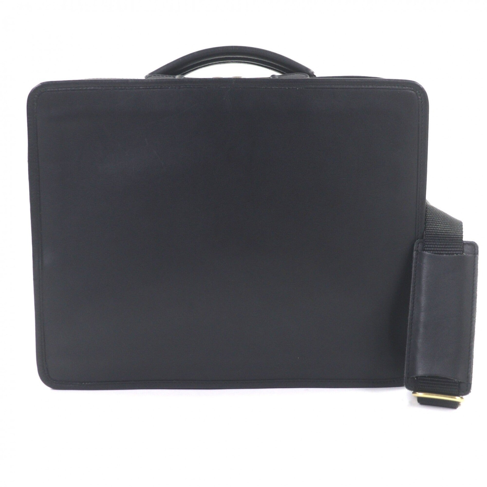 Coach Black Leather Nylon Briefcase Shoulder Bag (Pre-Owned)