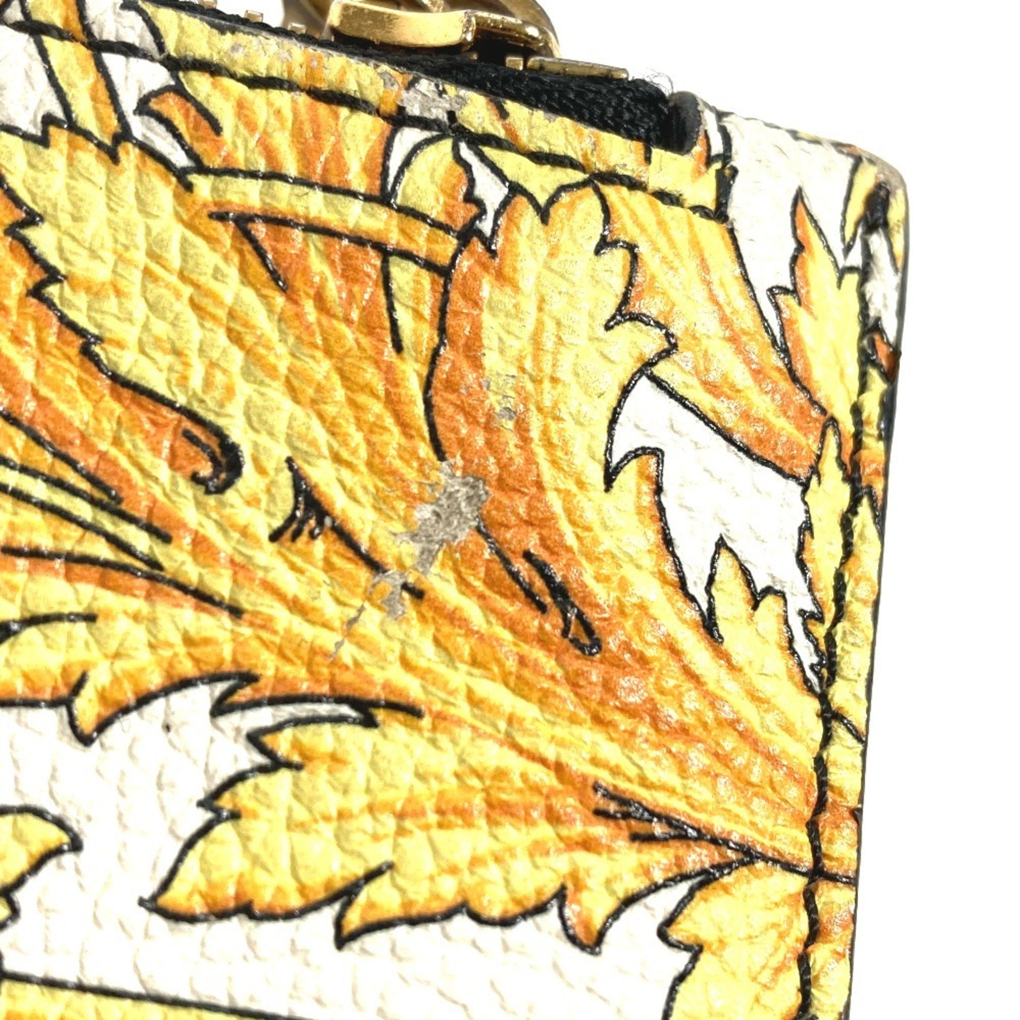 Versace Black Yellow Leather Clutch Bag Pouch (Pre-Owned)