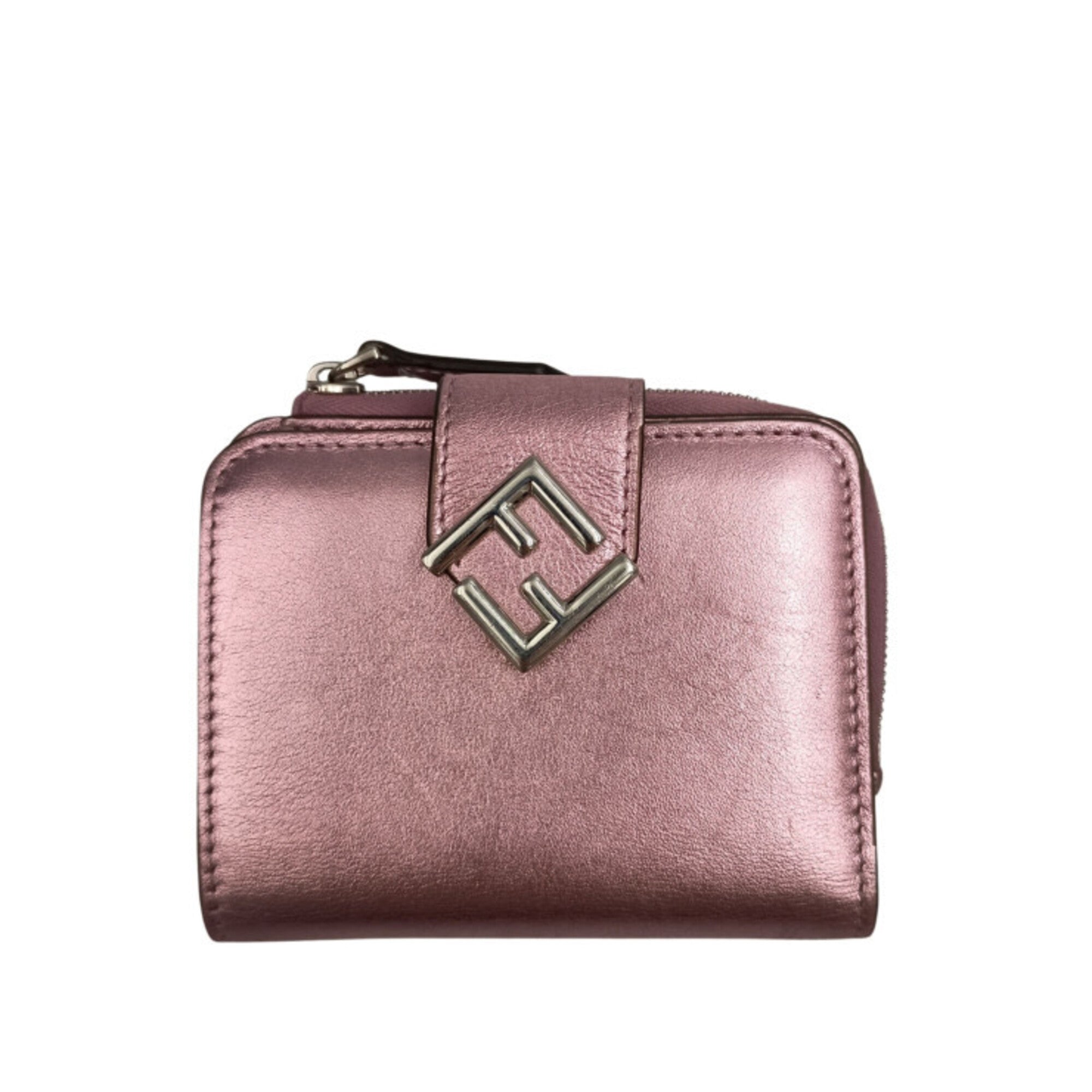 Fendi Metallic Pink Leather Wallet (Bi-Fold) (Pre-Owned)