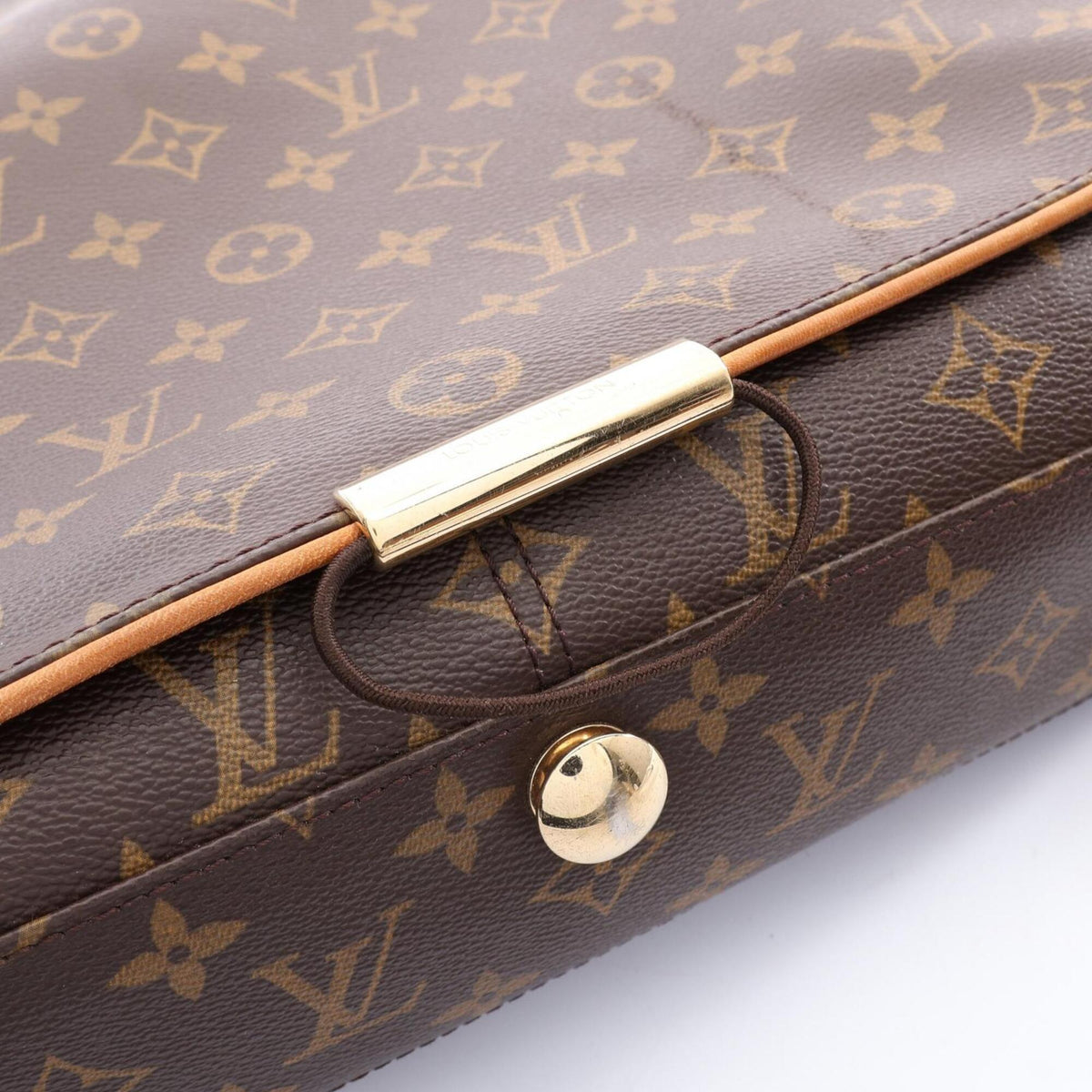 Louis Vuitton Brown Coated Canvas Leather Handbag Shoulder Bag (Pre-Owned)