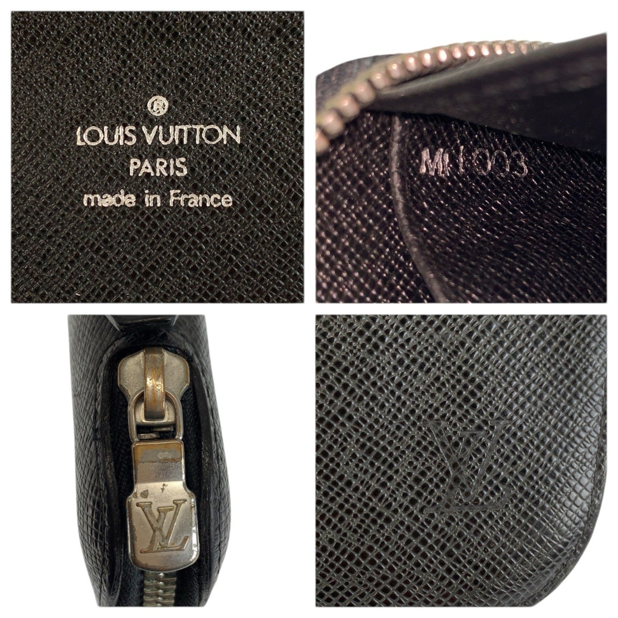 Louis Vuitton Black Taiga Leather Wallet (Bi-Fold) (Pre-Owned)