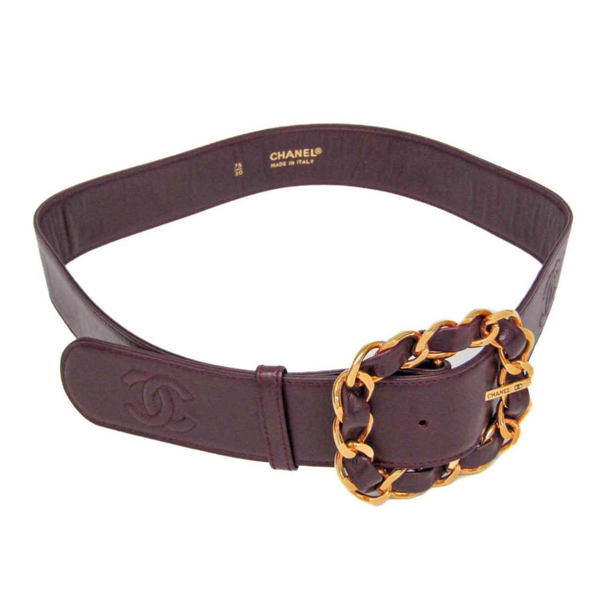 Chanel Burgundy Standard Belt (Pre-Owned)
