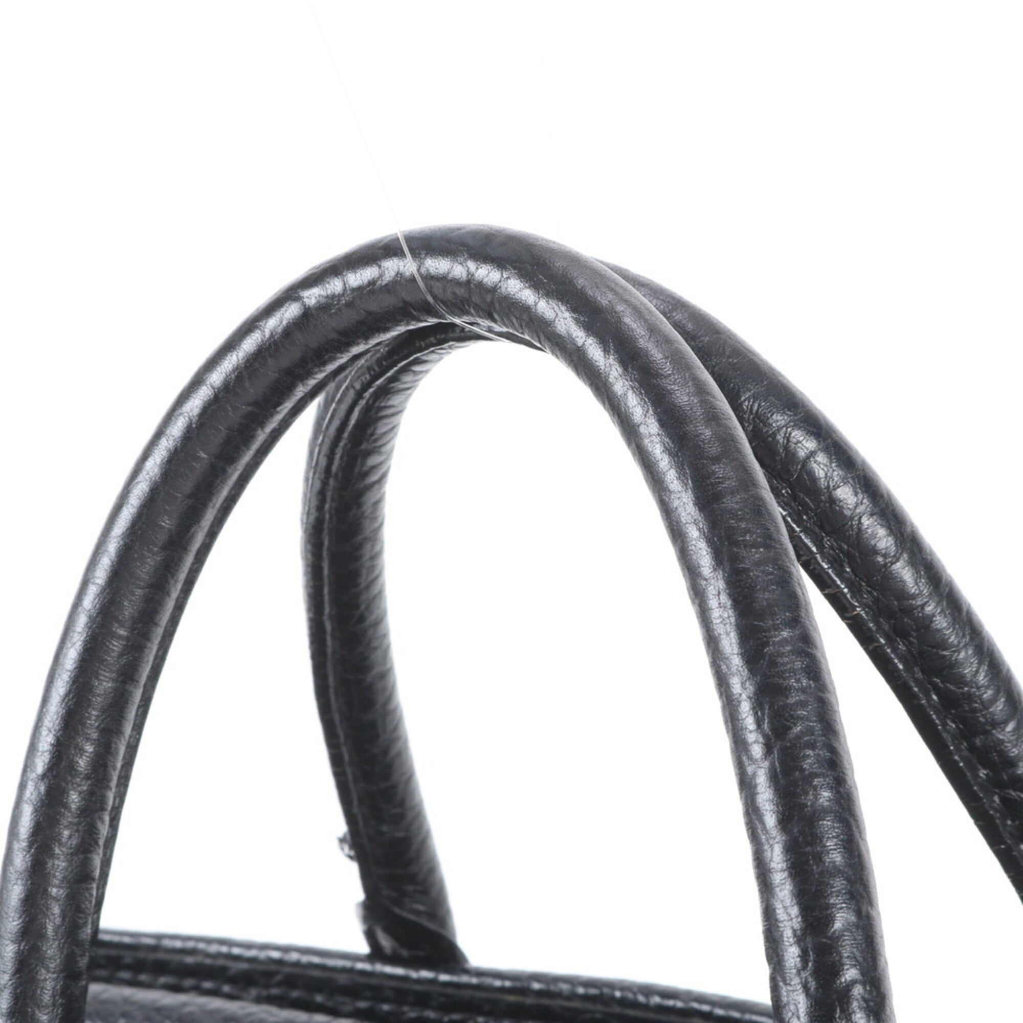 Louis Vuitton Black Leather Shoulder Bag Tote Bag (Pre-Owned)