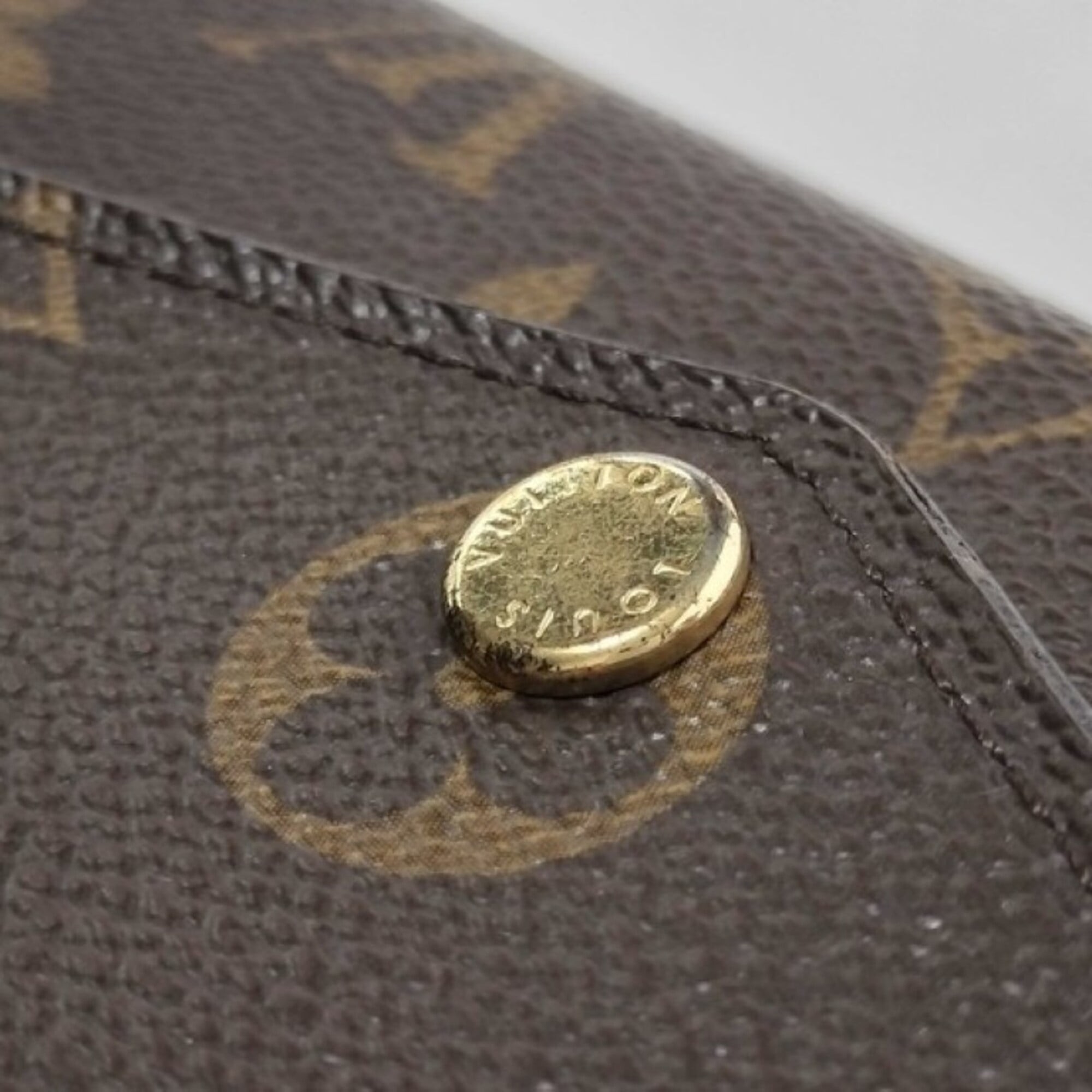 Louis Vuitton Brown Fuchsia Monogram Long Wallet (Tri-Fold) (Pre-Owned)