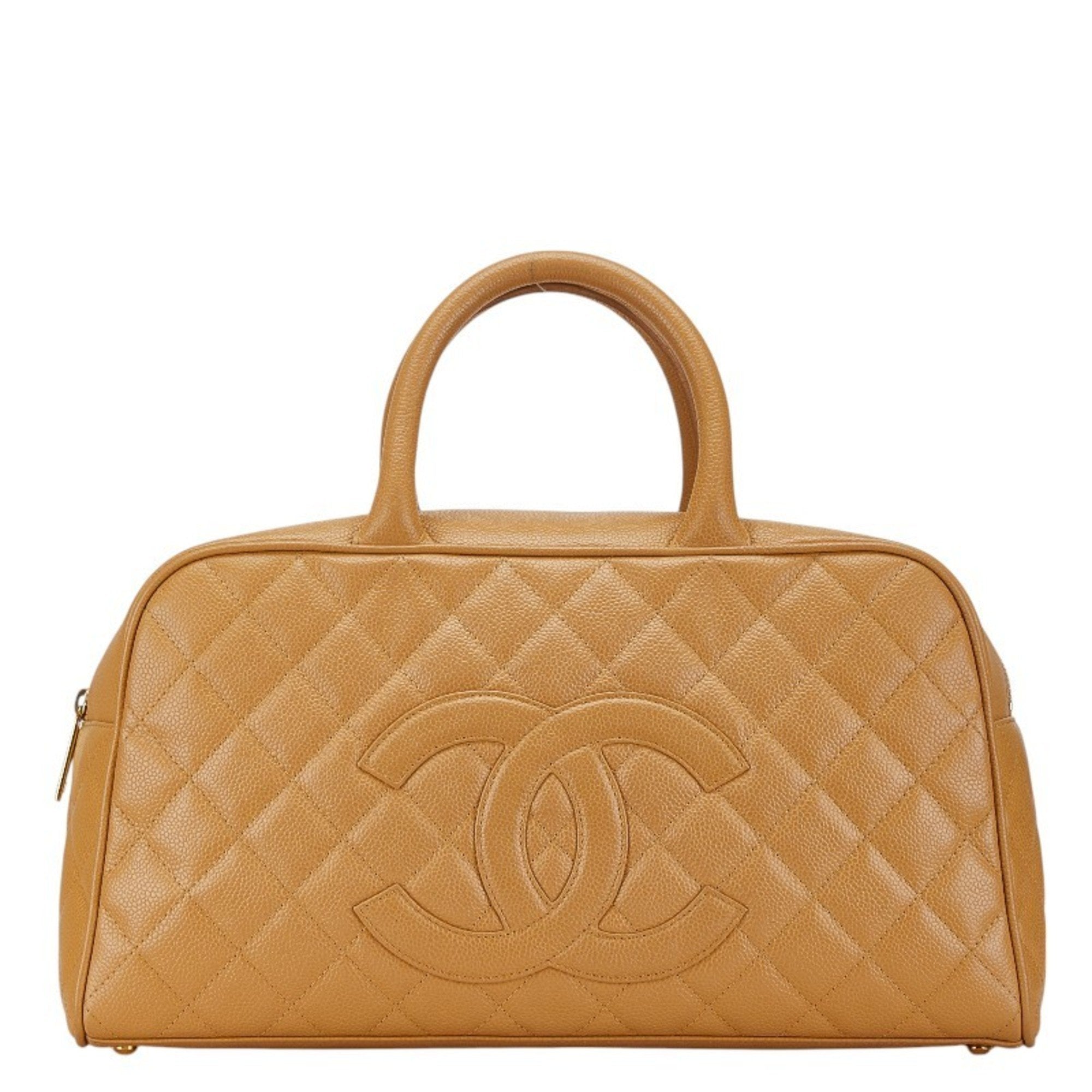 Chanel Beige Caviar Leather Handbag (Pre-Owned)