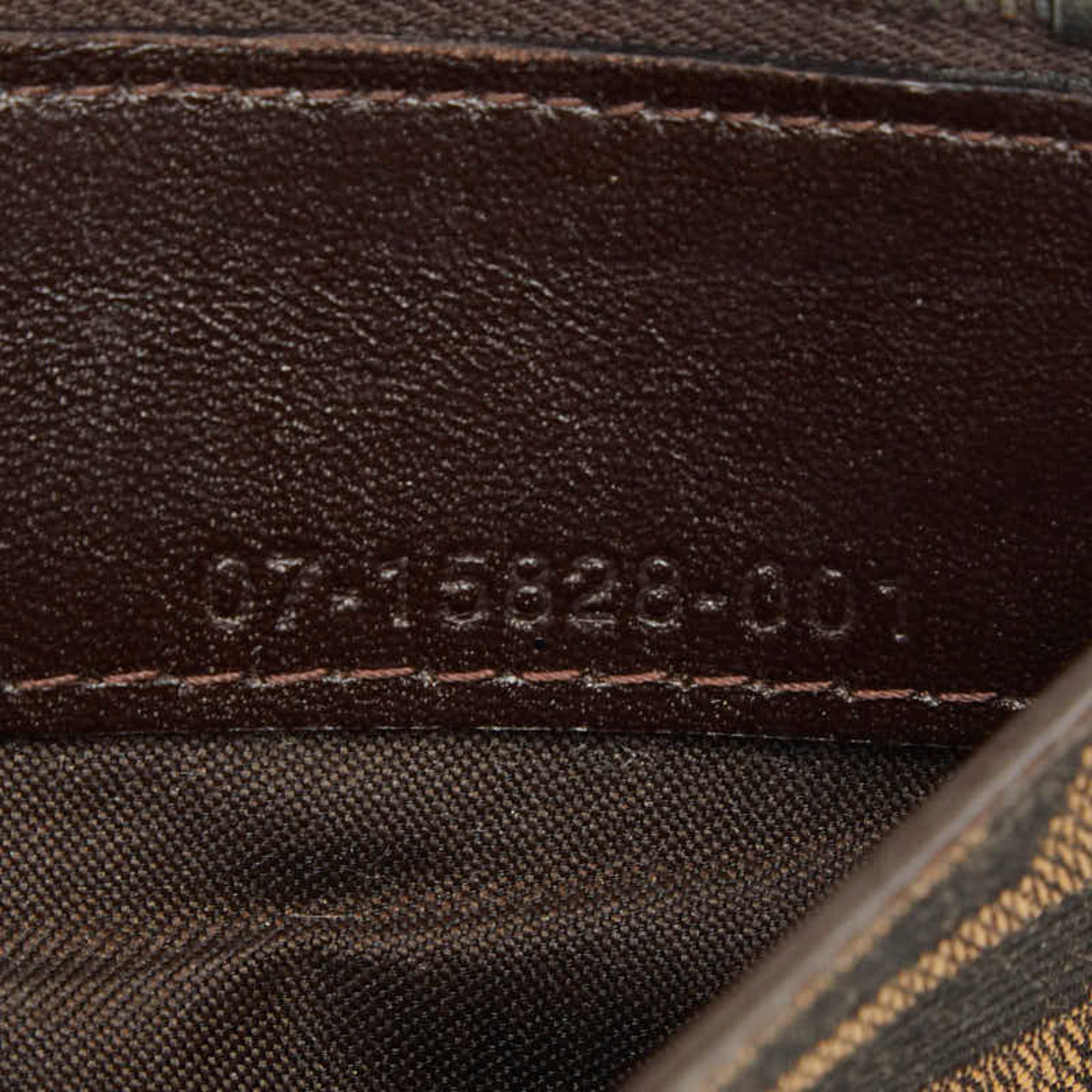 Fendi Zucca Brown Canvas Leather Long Wallet (Bi-Fold) (Pre-Owned)