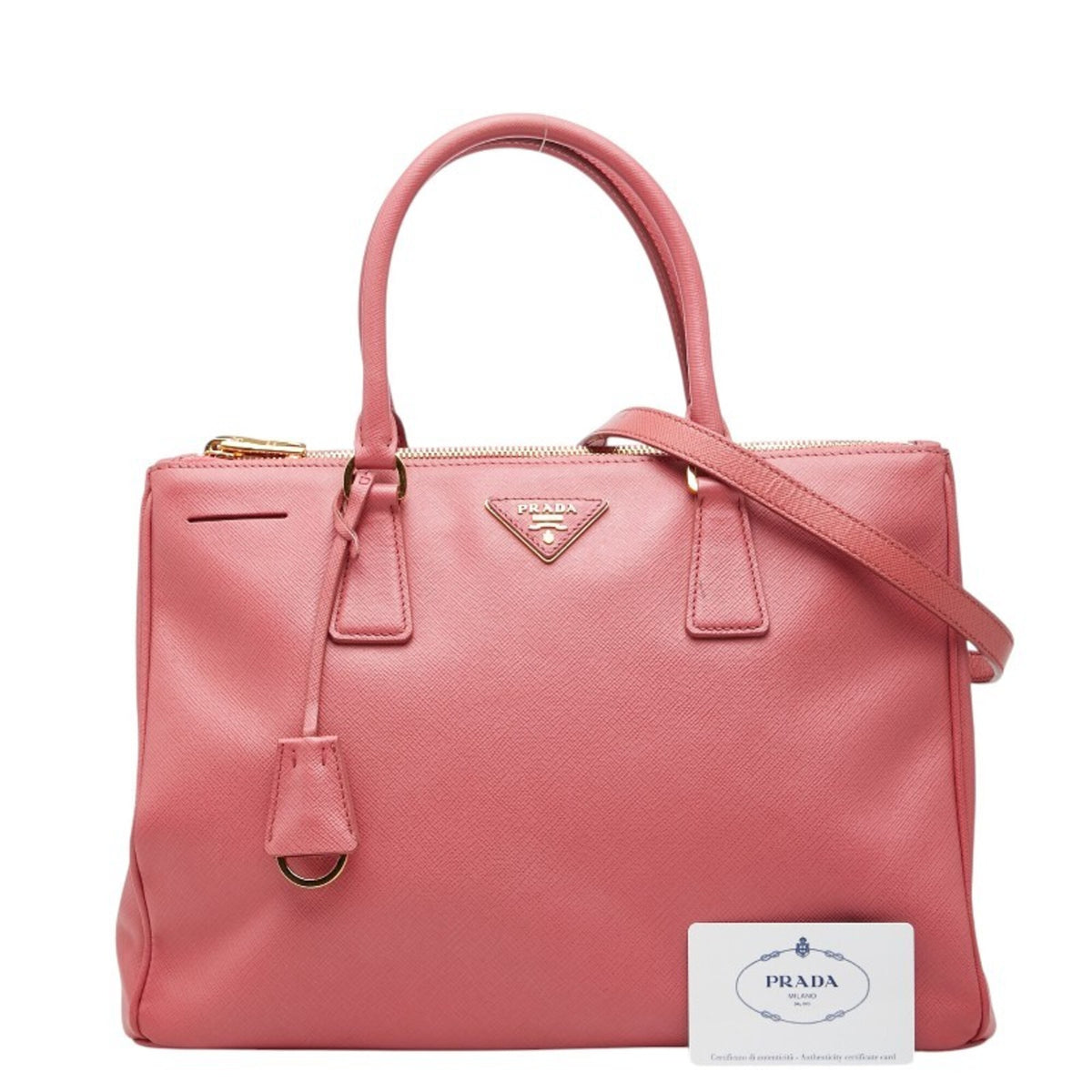 Prada Pink Leather Handbag Shoulder Bag (Pre-Owned)