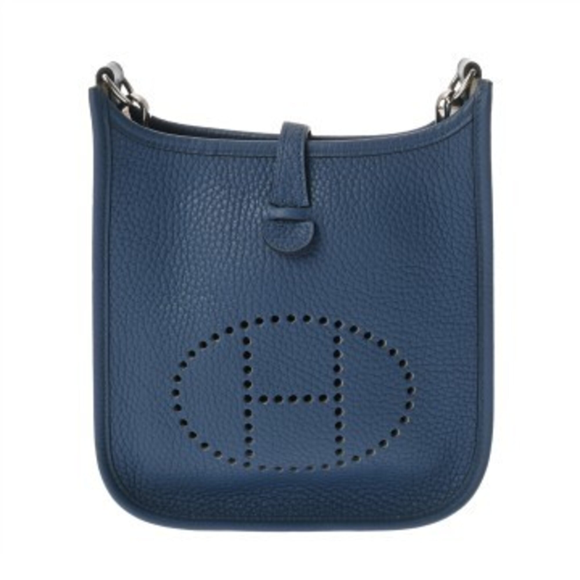 Hermes Blue Agate Taurillon Clemence Leather Shoulder Bag (Pre-Owned)