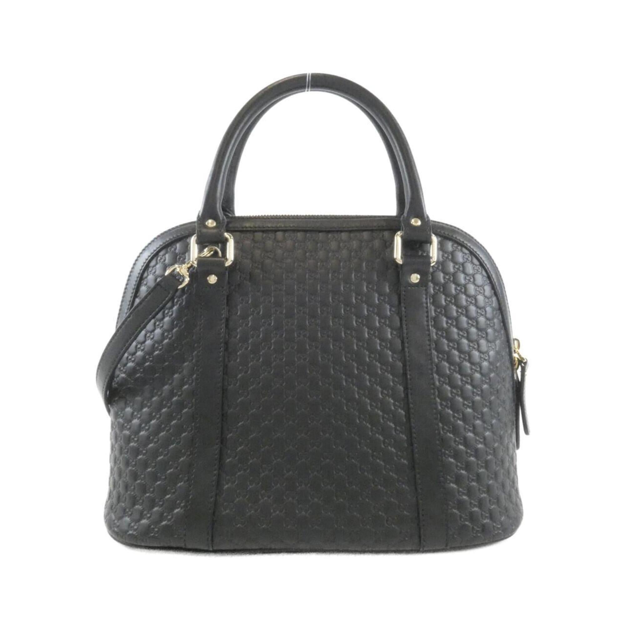 Gucci Black Micro Gg Leather Handbag (Pre-Owned)