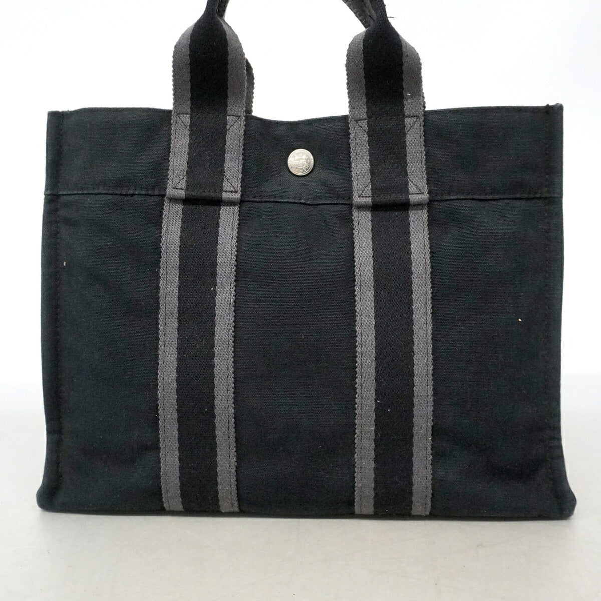 Hermes Black Canvas Tote Bag (Pre-Owned)