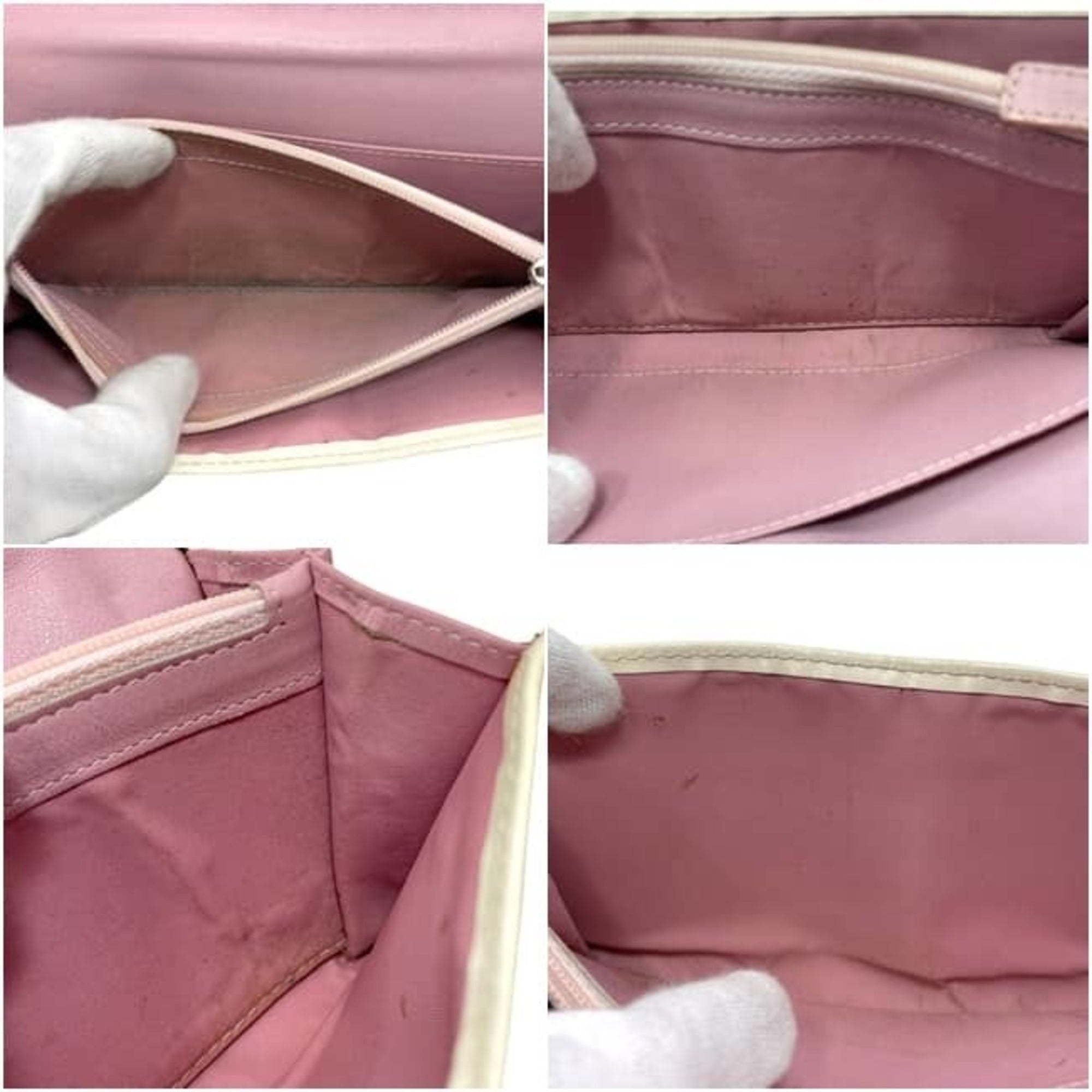 Christian Dior Pink White Pvc Long Wallet (Bi-Fold) (Pre-Owned)