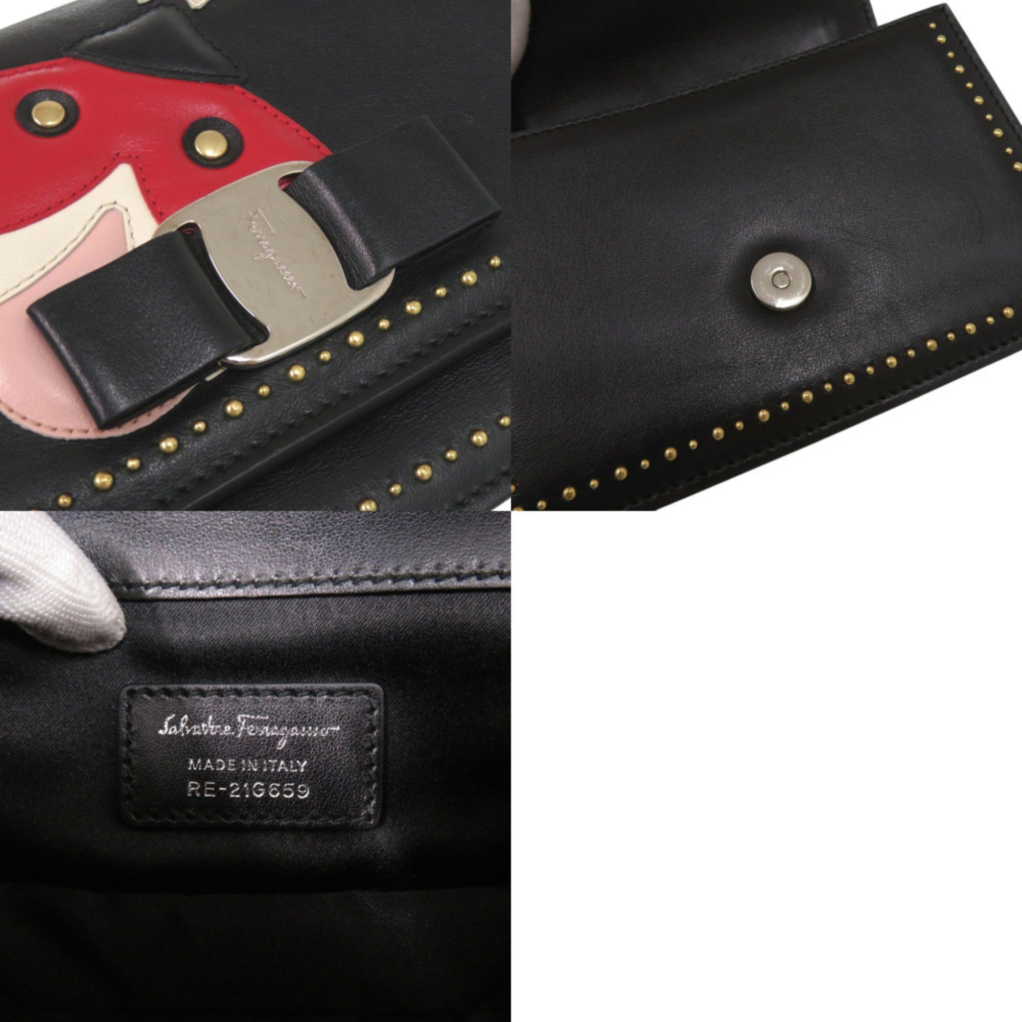 Salvatore Ferragamo Black Leather Shoulder Bag (Pre-Owned)