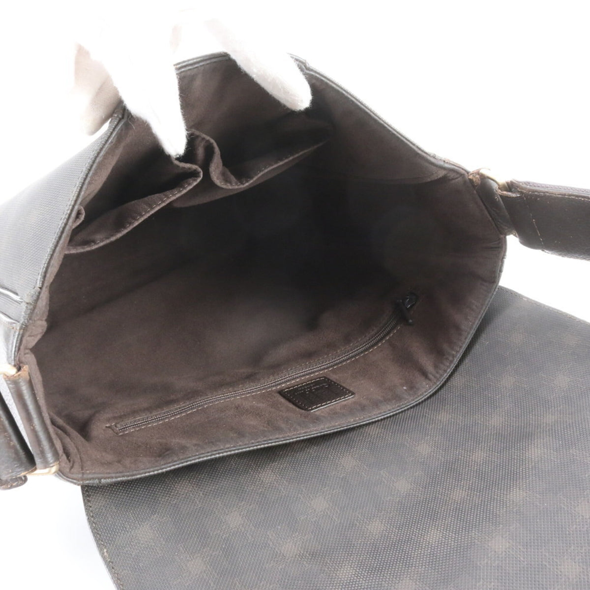 Dunhill Brown Leather Coated Canvas Messenger Bag Shoulder Bag Tote Bag (Pre-Owned)