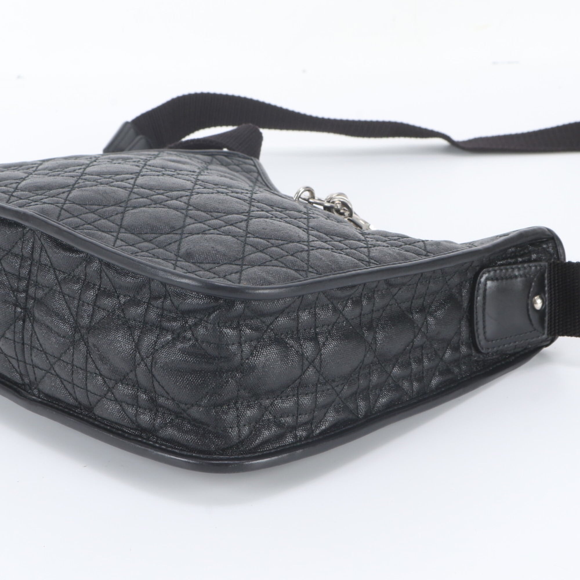 Christian Dior Black Leather Crossbody Bag Shoulder Bag Tote Bag (Pre-Owned)