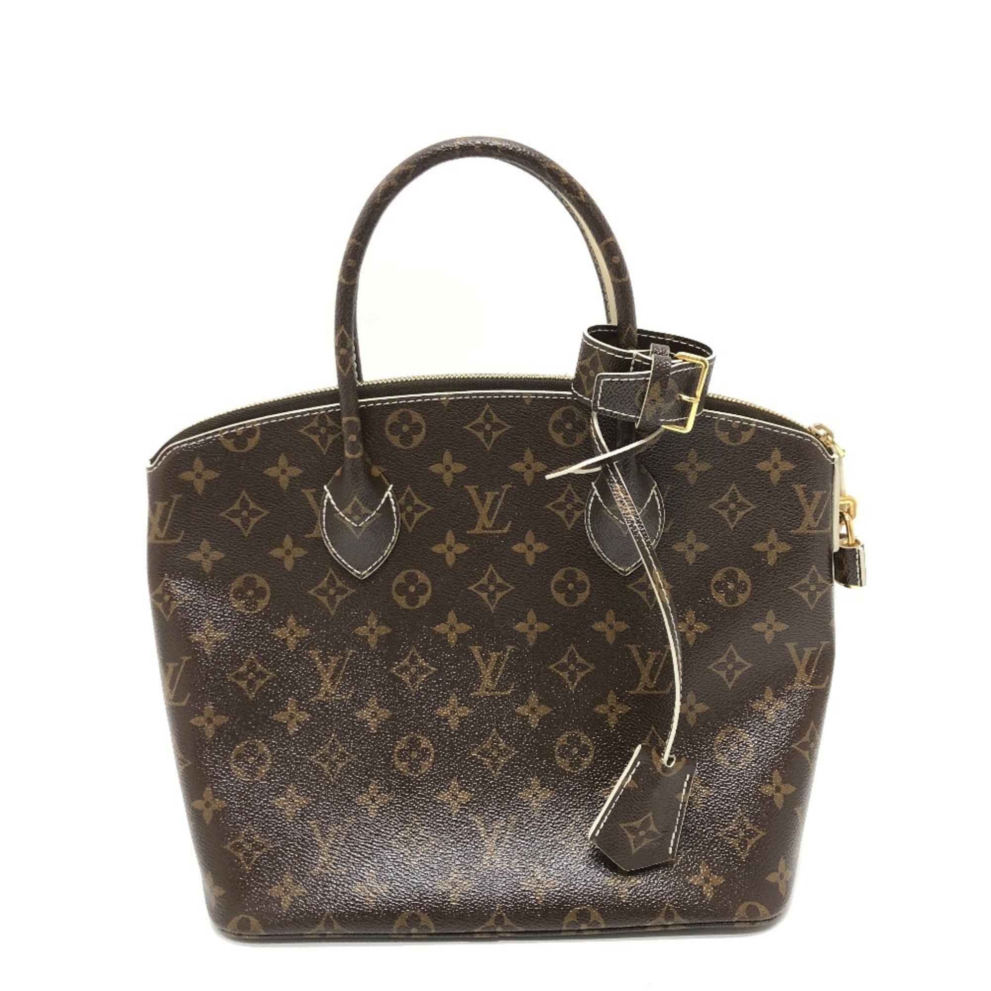Louis Vuitton Monogram Beige Gold Brown Galle White Canvas Monogram Handbag Tote Bag (Pre-Owned)