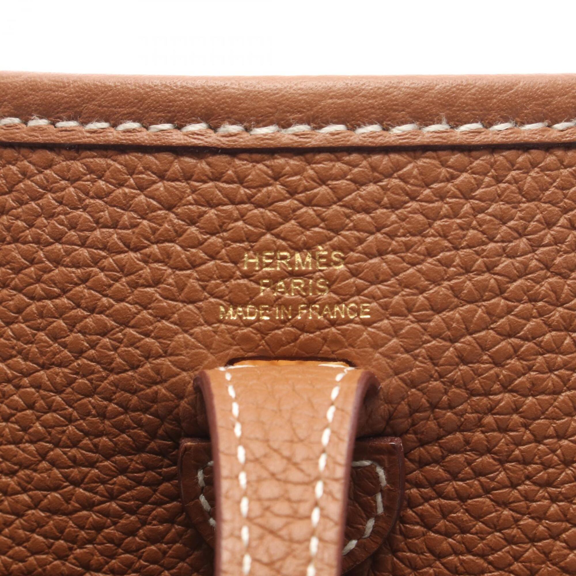 Hermes Brown Taurillon Clemence Leather Handbag Shoulder Bag (Pre-Owned)