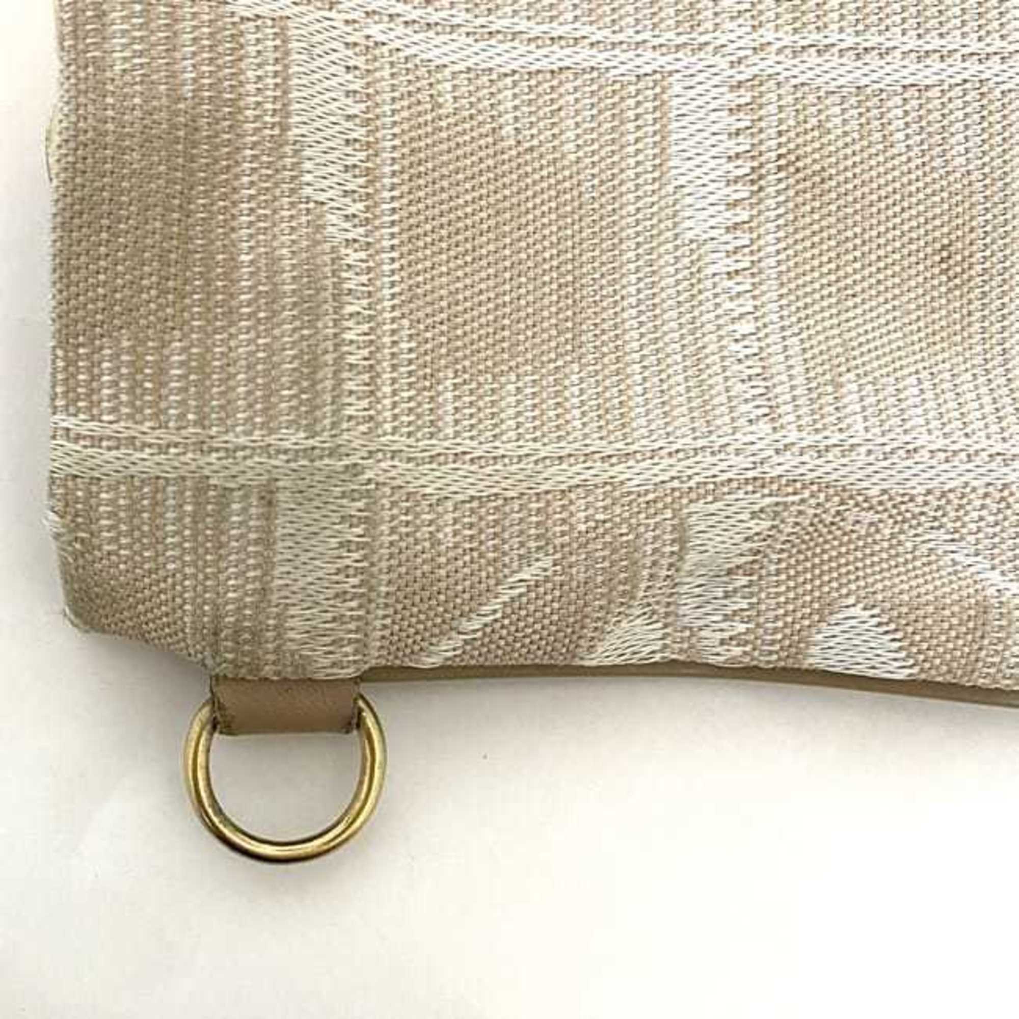 Chanel New Travel Line Beige Nylon Leather Pouch (Pre-Owned)