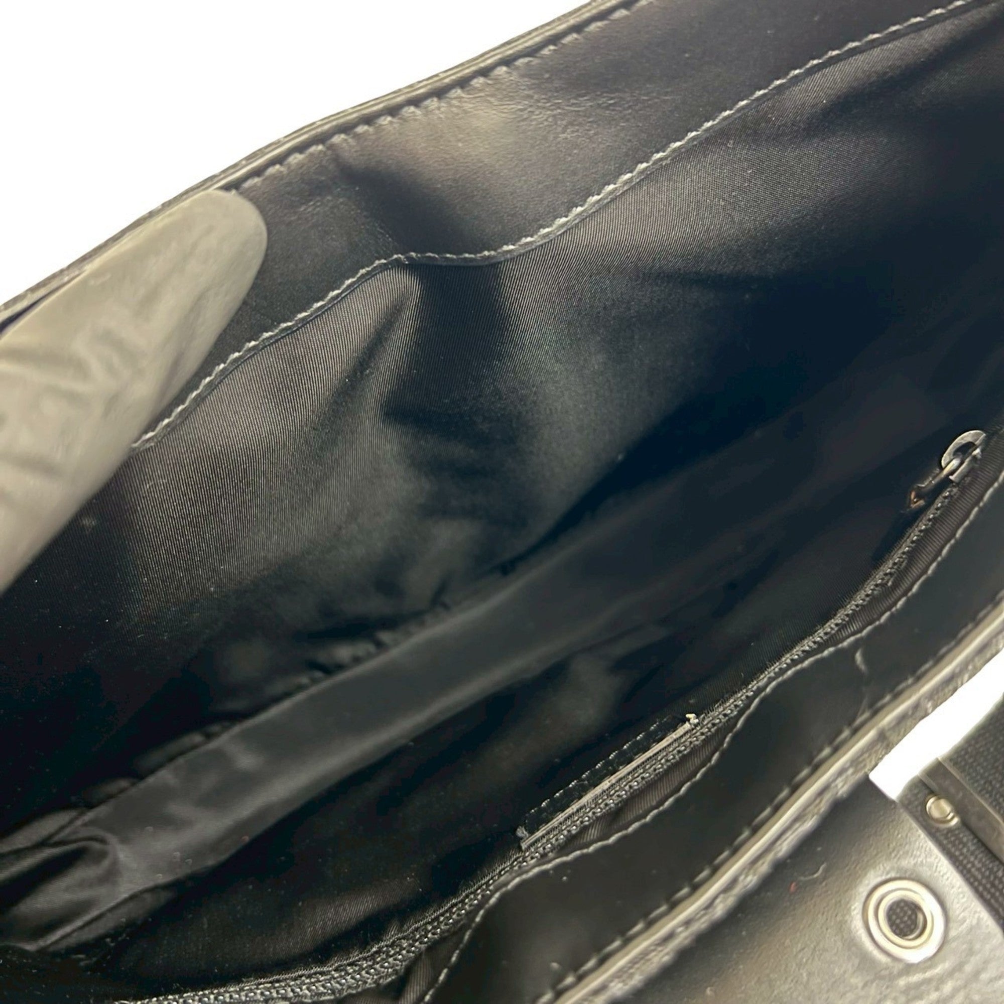 Christian Dior Black Canvas Leather Pochette Shoulder Bag (Pre-Owned)