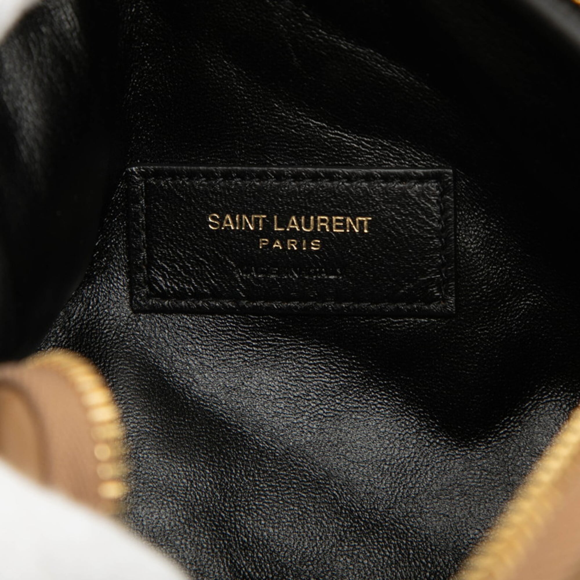 Saint Laurent Beige Leather Handbag Pouch Shoulder Bag (Pre-Owned)